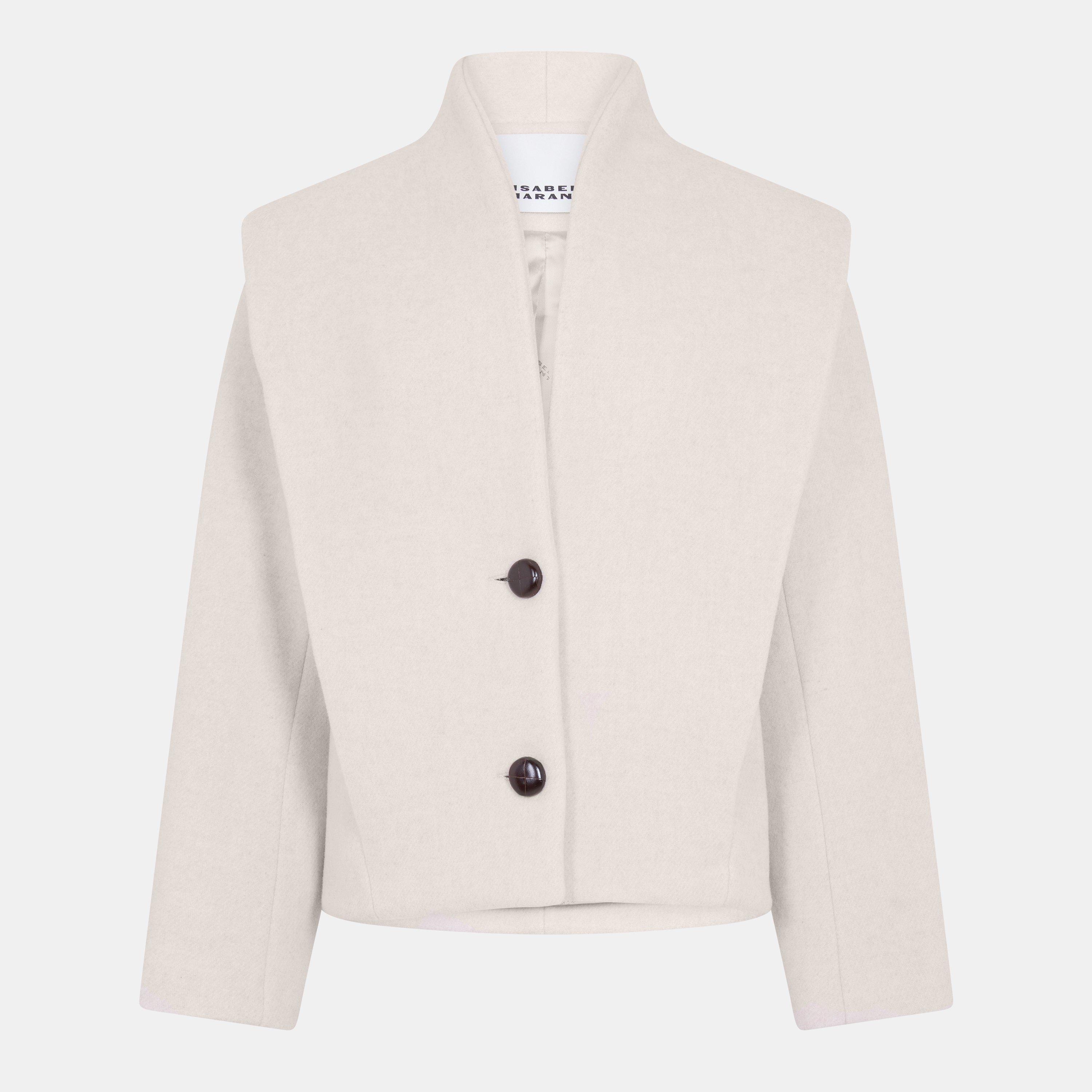 Isabel Marant Women's Dyogo Pea Coat - Ecru 23EC - Size 8 (XS)
