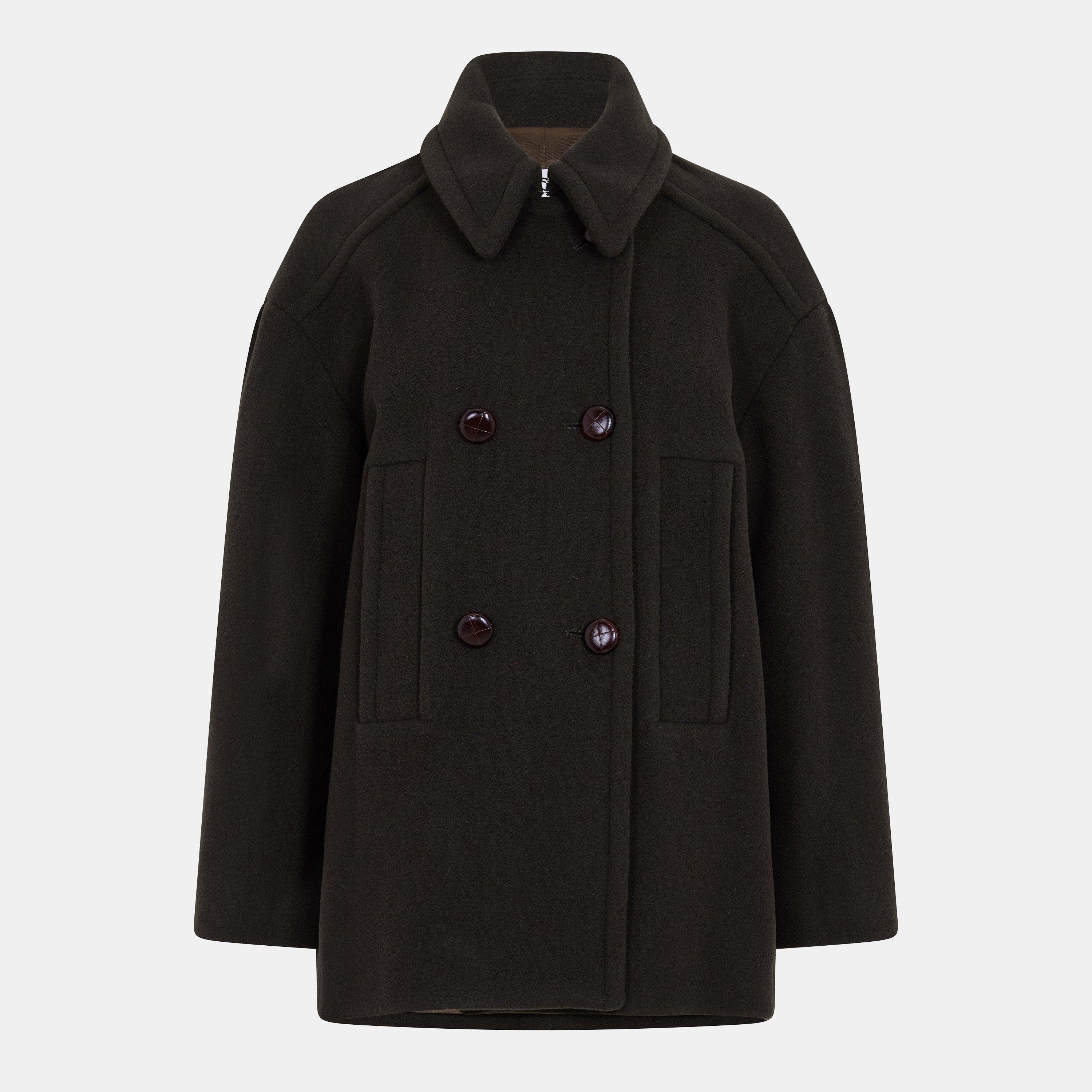 Isabel Marant Women's Pea Coat - Dark Khaki 67DK - Size 8 (XS)