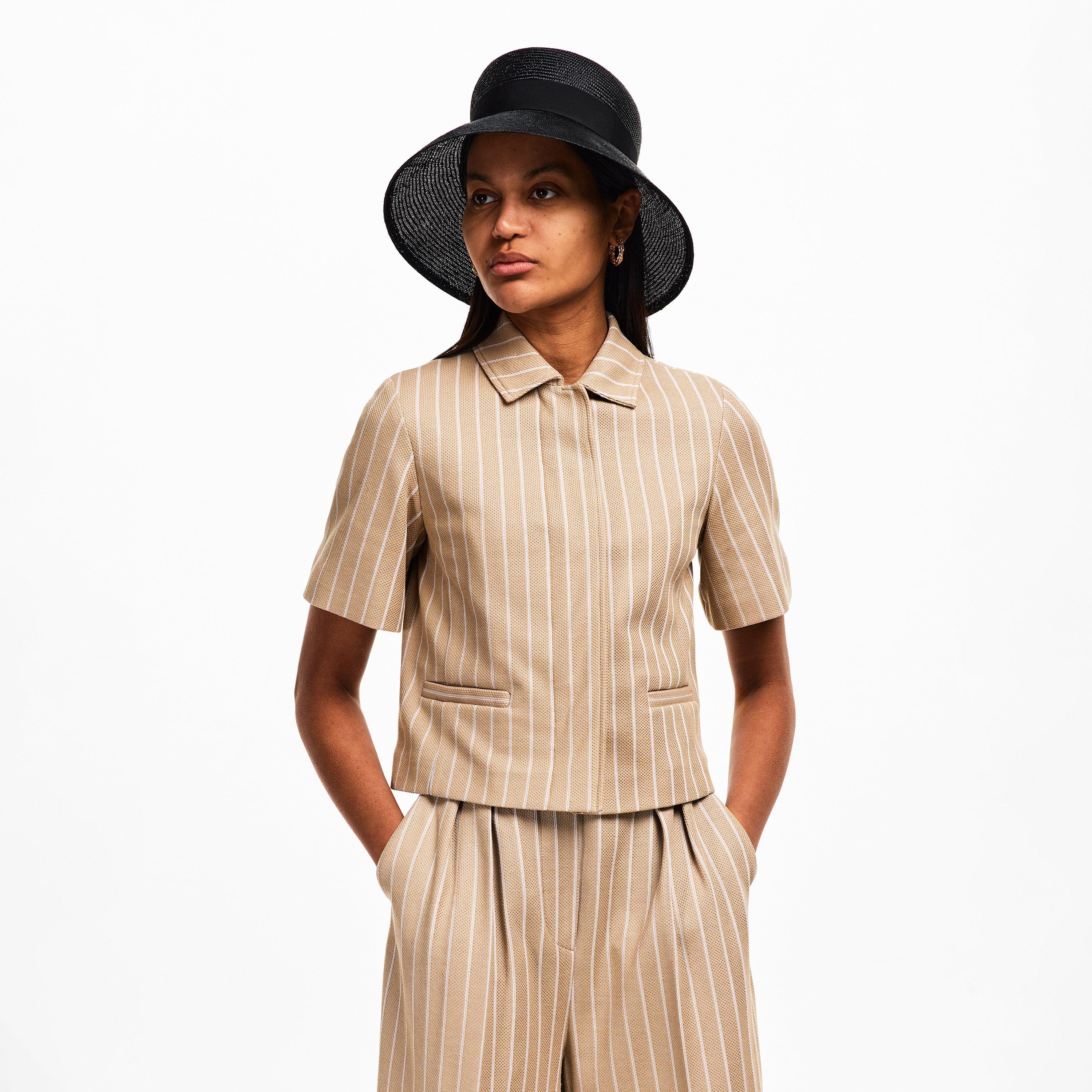 Beige Pinstripe - Max Mara - Max Jersey Jacket Ld61 - 3