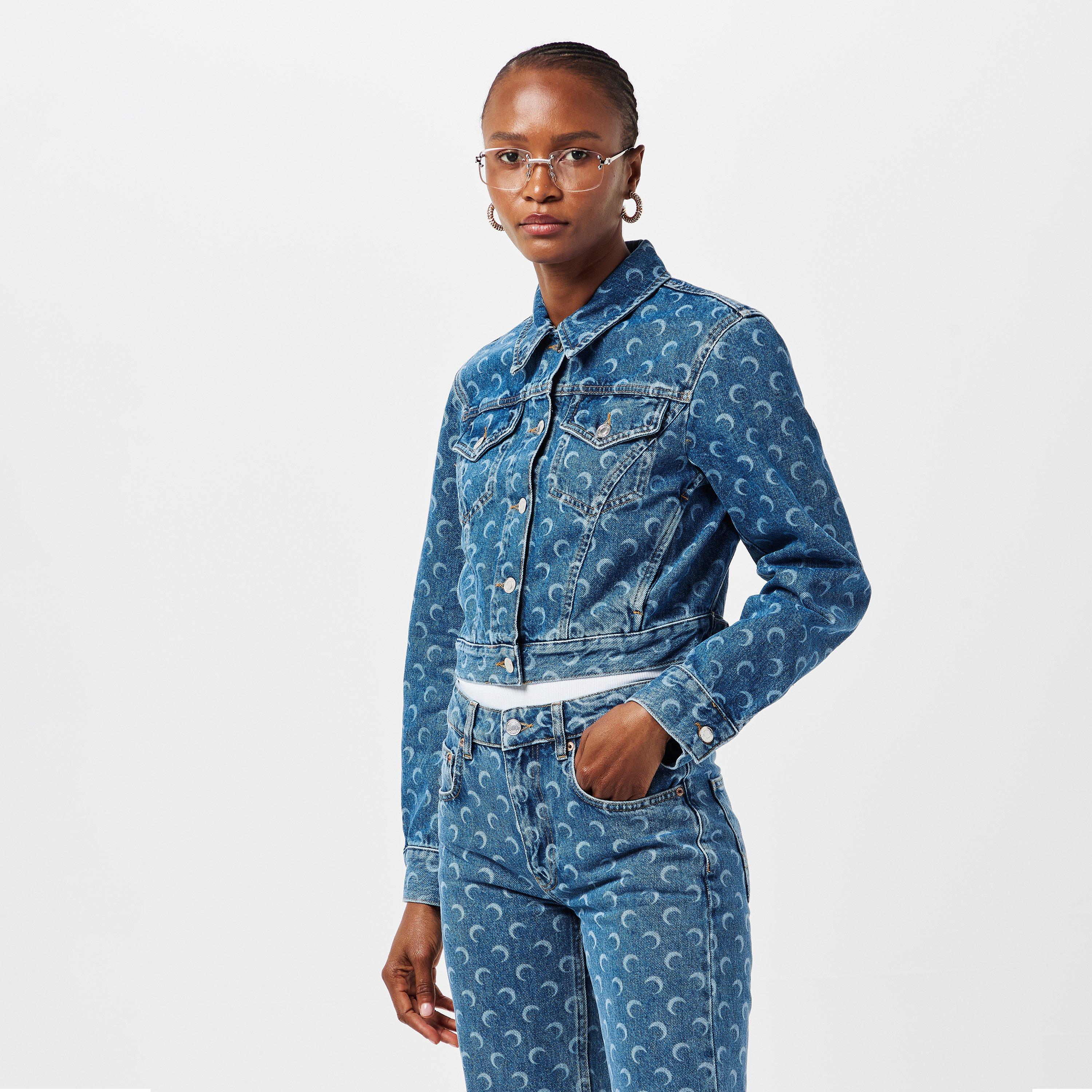 BL05 Light Blue - Marine Serre - Women's Moon Denim Jacket - 3