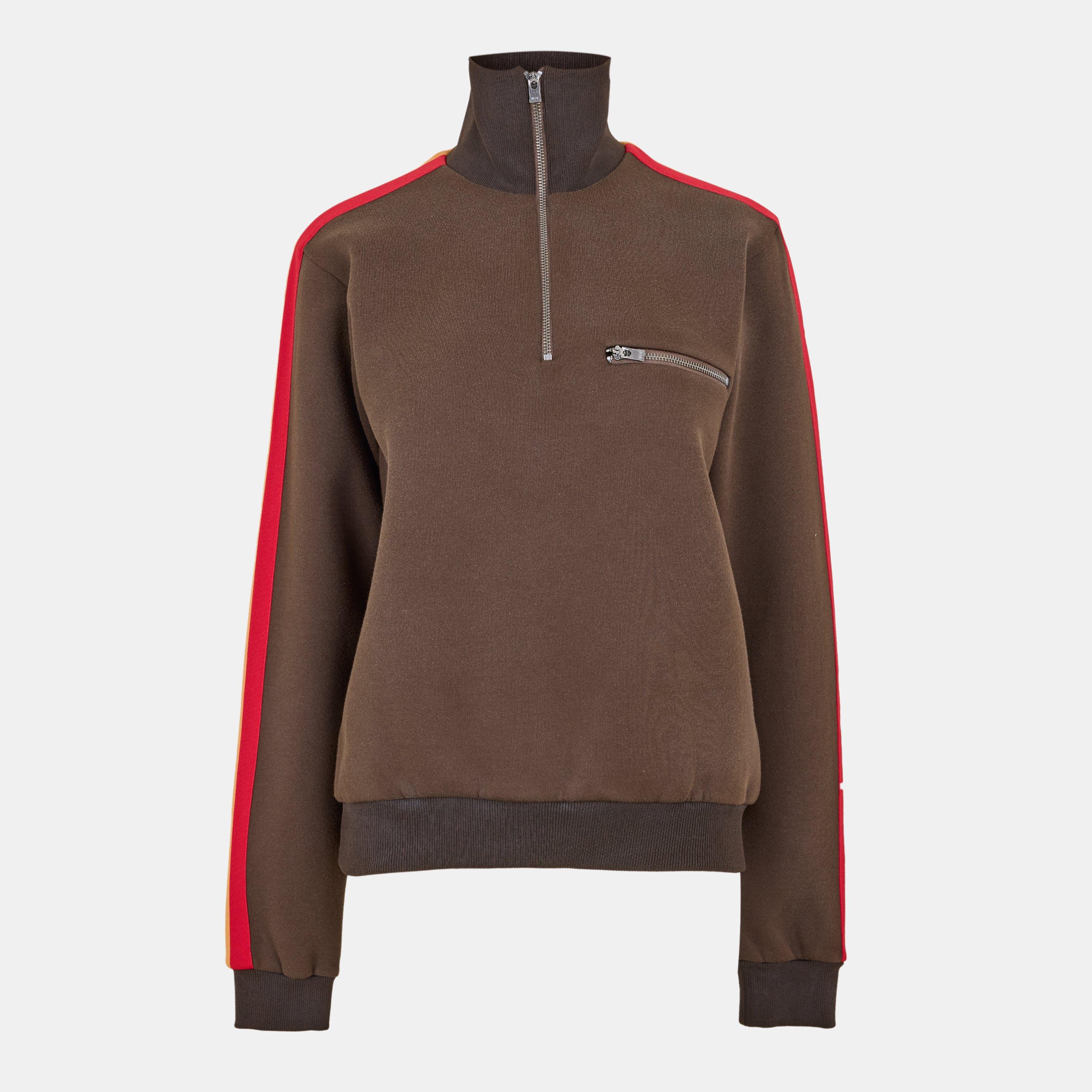 Dark Brown - Maison Margiela - Women's Crew Neck Tailored Fit Sweatshirt - 1
