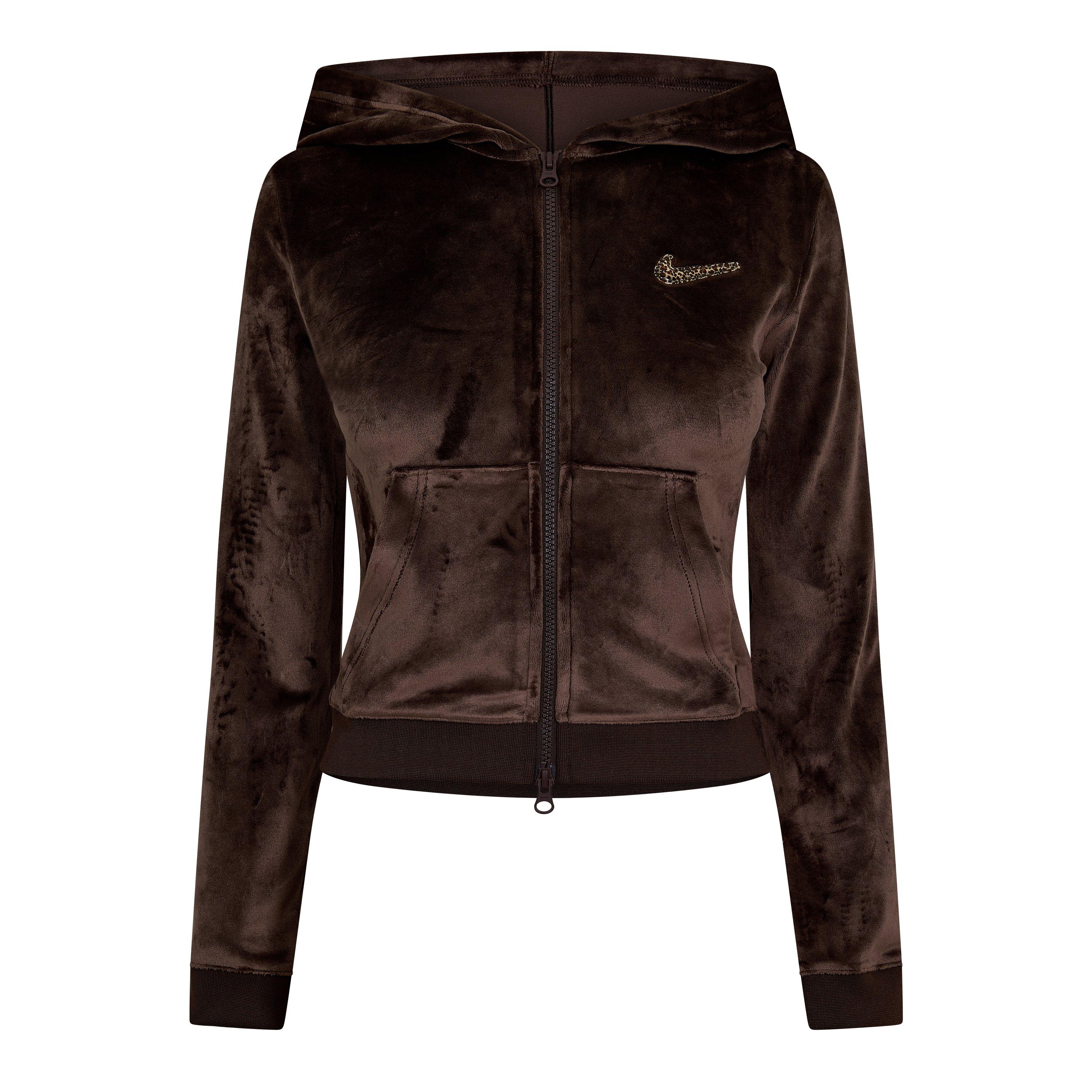 Nike Womens Velour Track Top - Baroque Brown - Size 12 (M)
