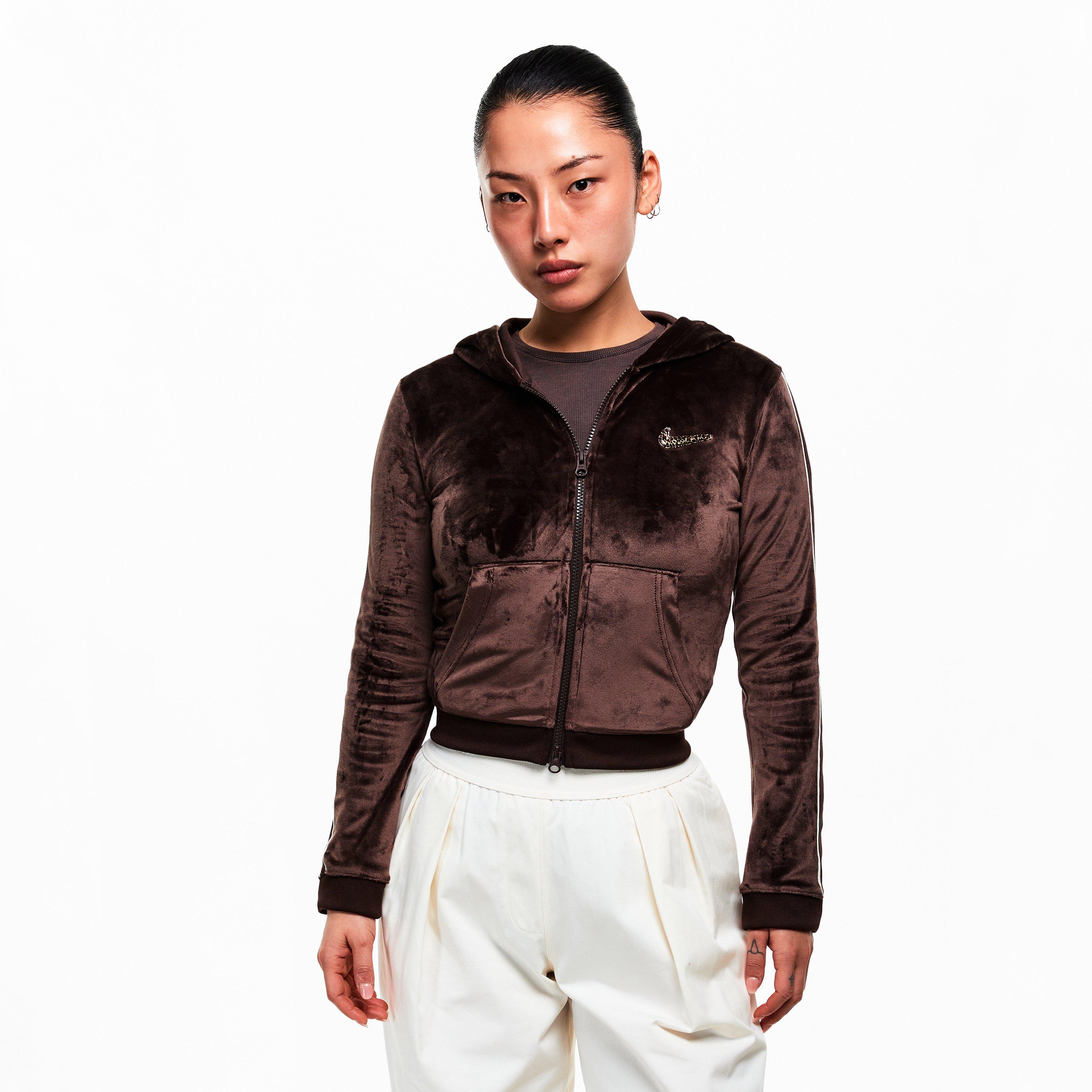 Baroque Brown - Nike - Womens Velour Track Top - 3
