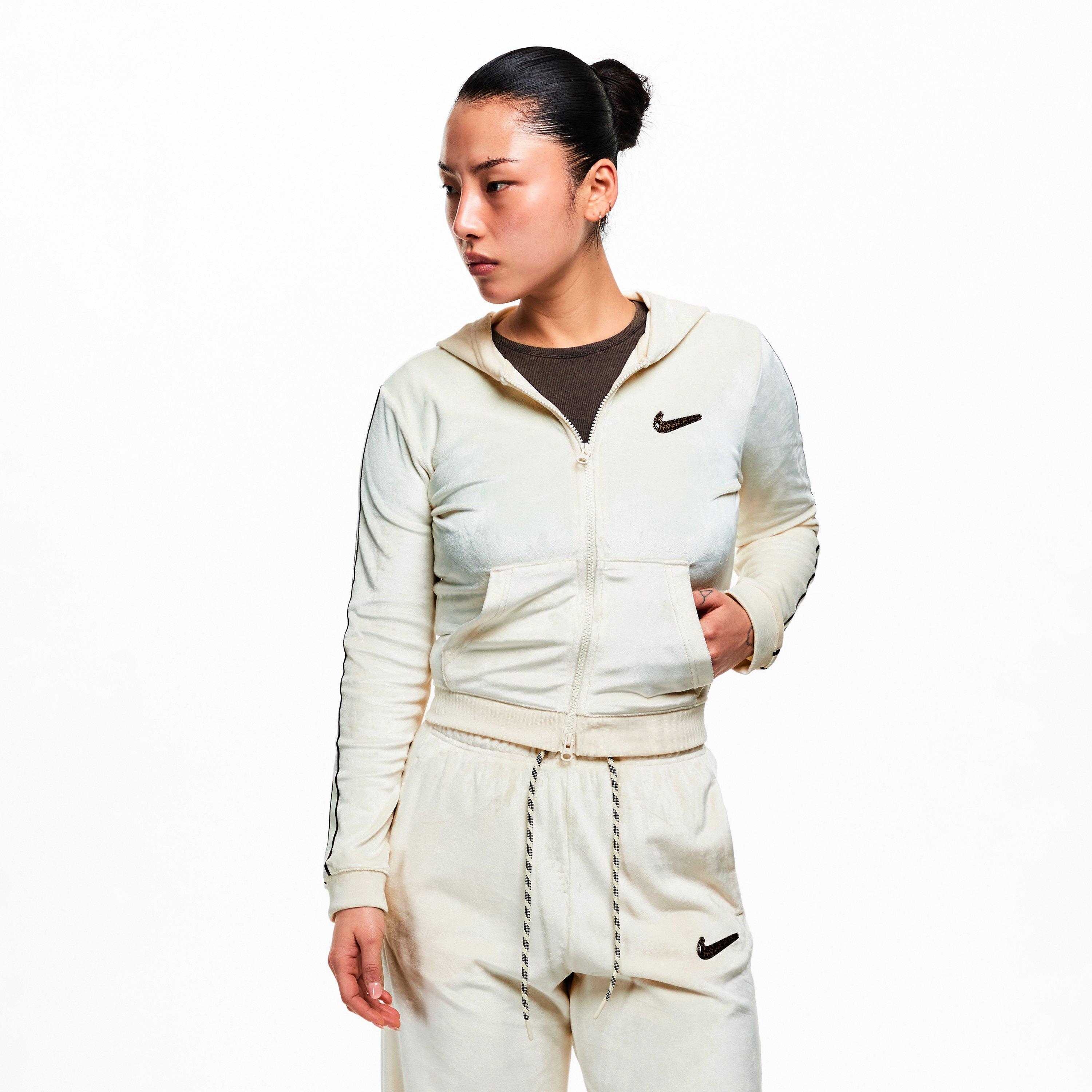 Coconut Milk - Nike - Womens Velour Track Top - 3