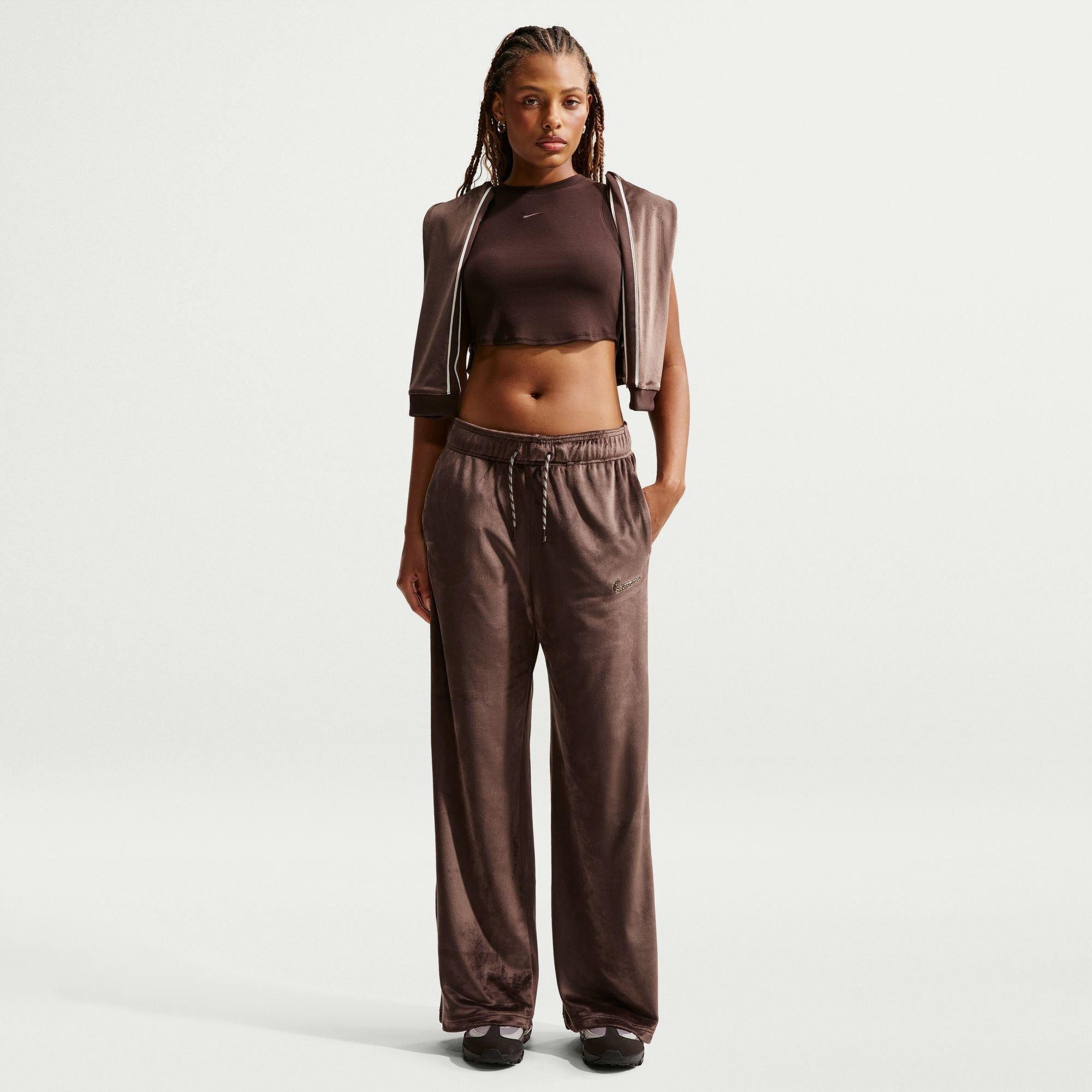 Baroque Brown - Nike - Womens Velour Pants - 4