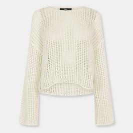 Vans Mila Open Cropped Crew Marshmallow Knitted Top