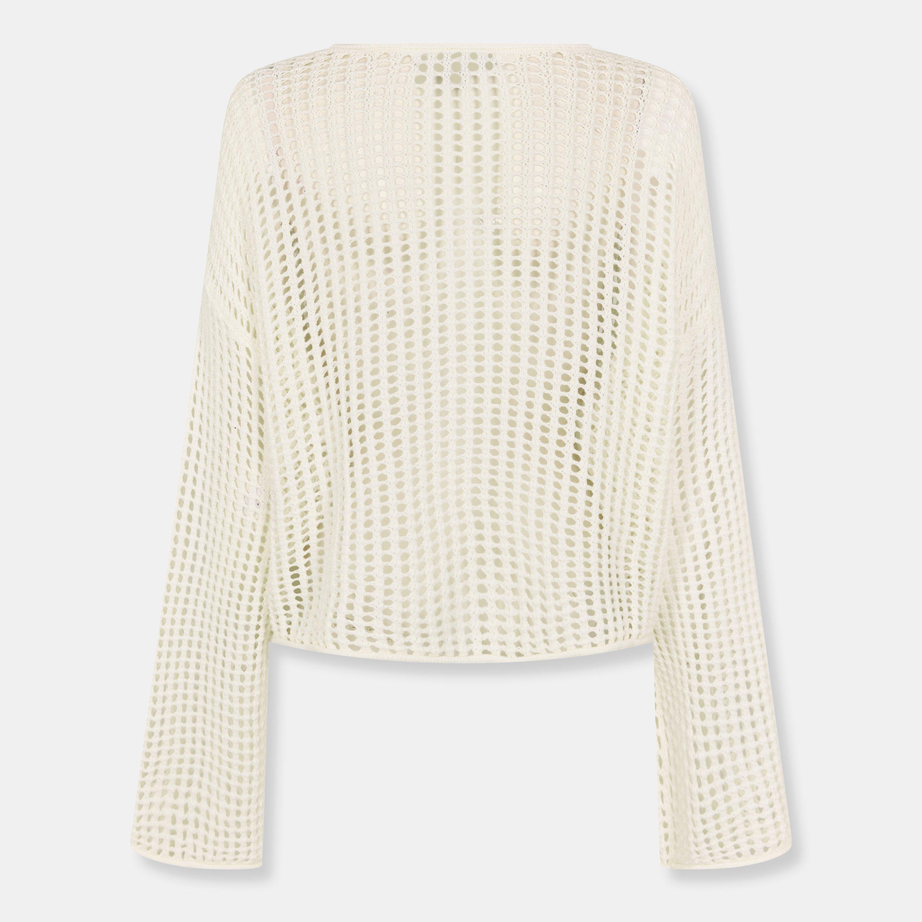 Marshmallow - Vans - Mila Open Cropped Crew Marshmallow Knitted Top - 2
