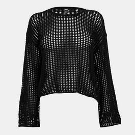 Vans Mila Open Knit Crop Crew Marshmallo Knitted Top Womens