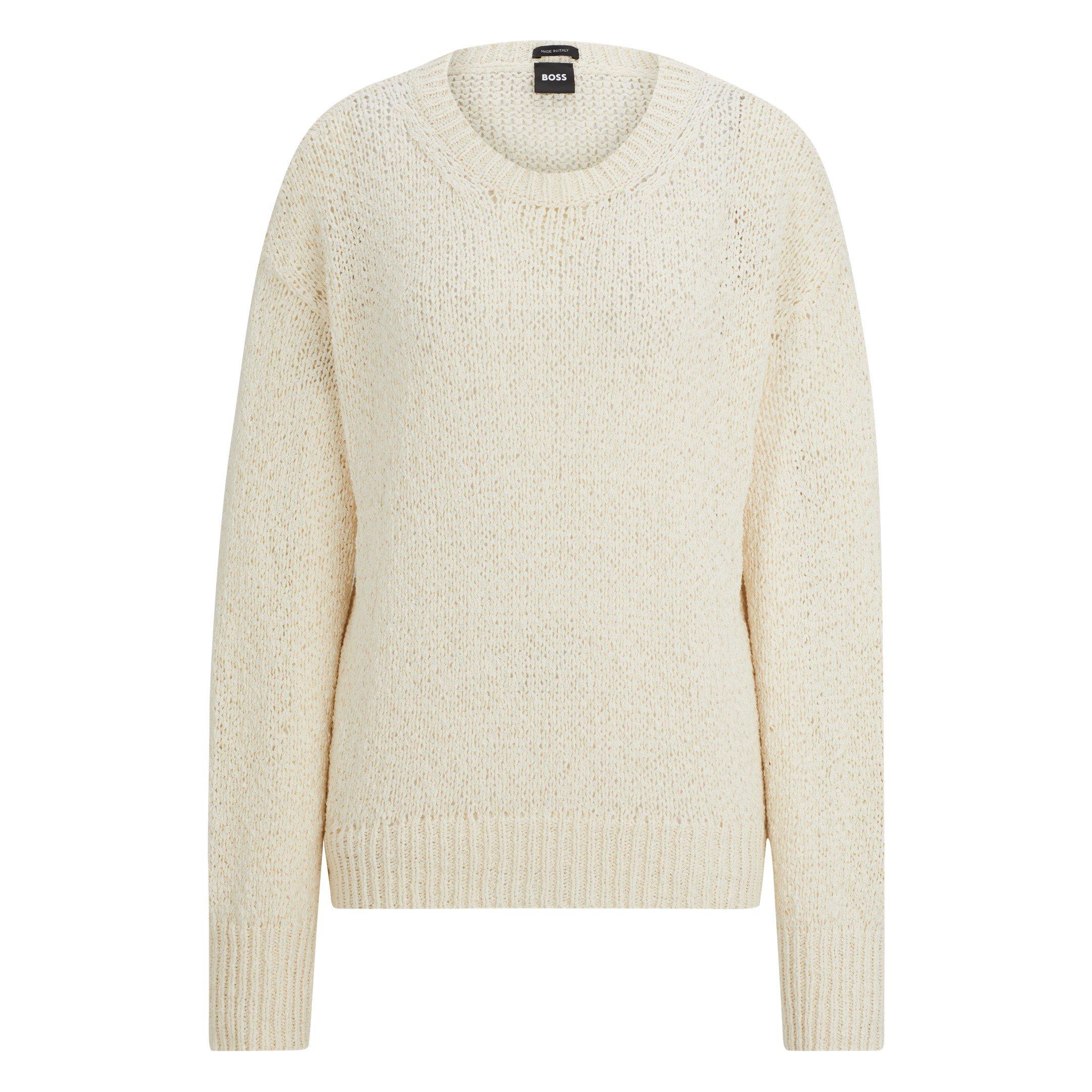 Boss Women's Felodiena Knitted Top - Open White - Size 10 (S)