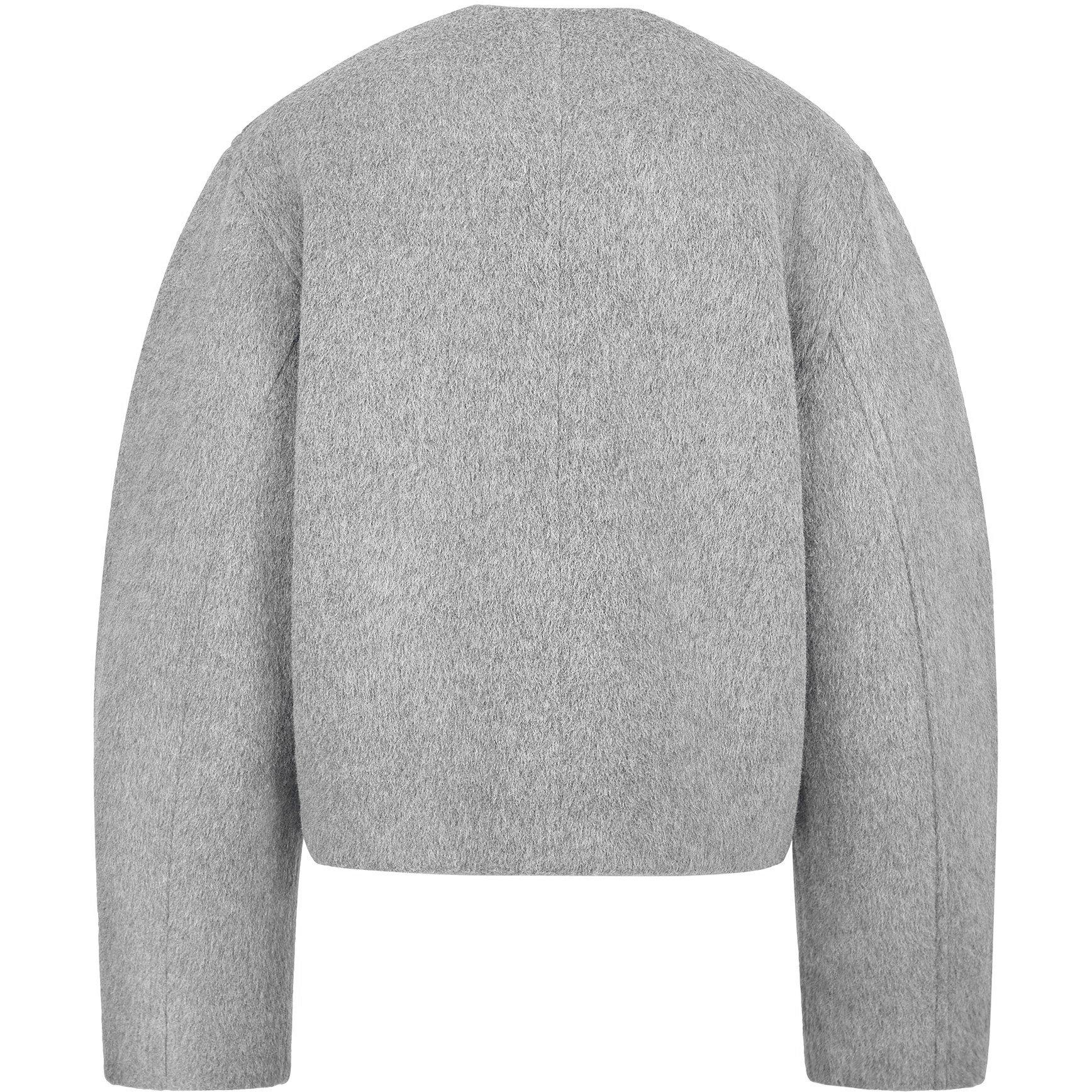 Grey - Raey - Women's  Wrap Cropped Long Sleeve Overcoat - 2