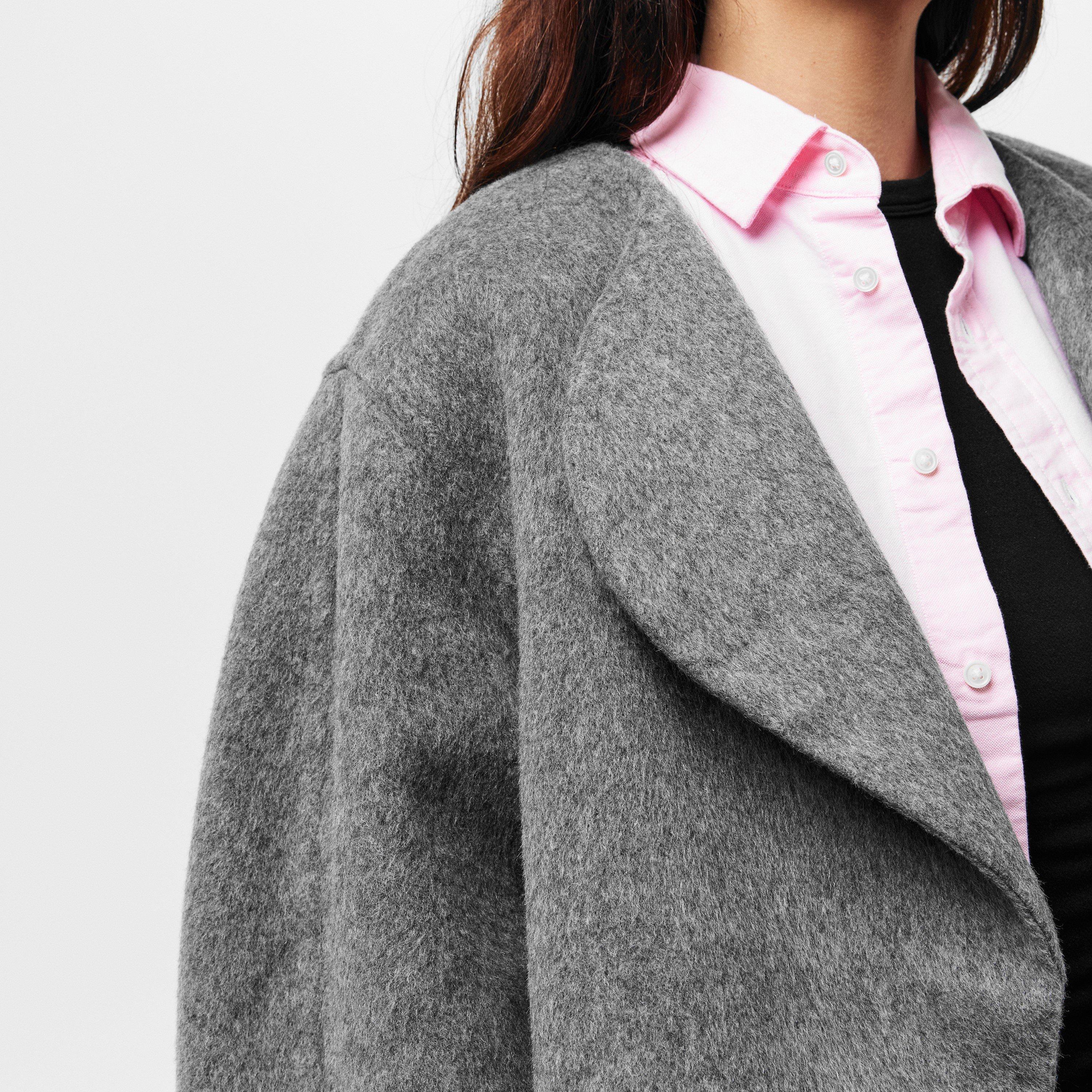 Grey - Raey - Women's  Wrap Cropped Long Sleeve Overcoat - 5