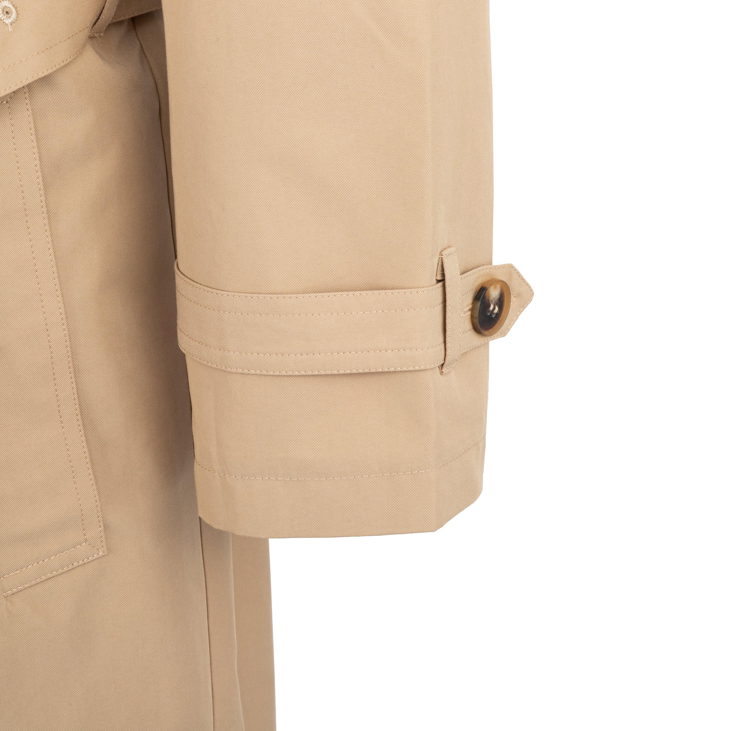 Beige - Firetrap - Women's Water Resistant Cotton Long Sleeve Mid-Length Trench Coat - 4