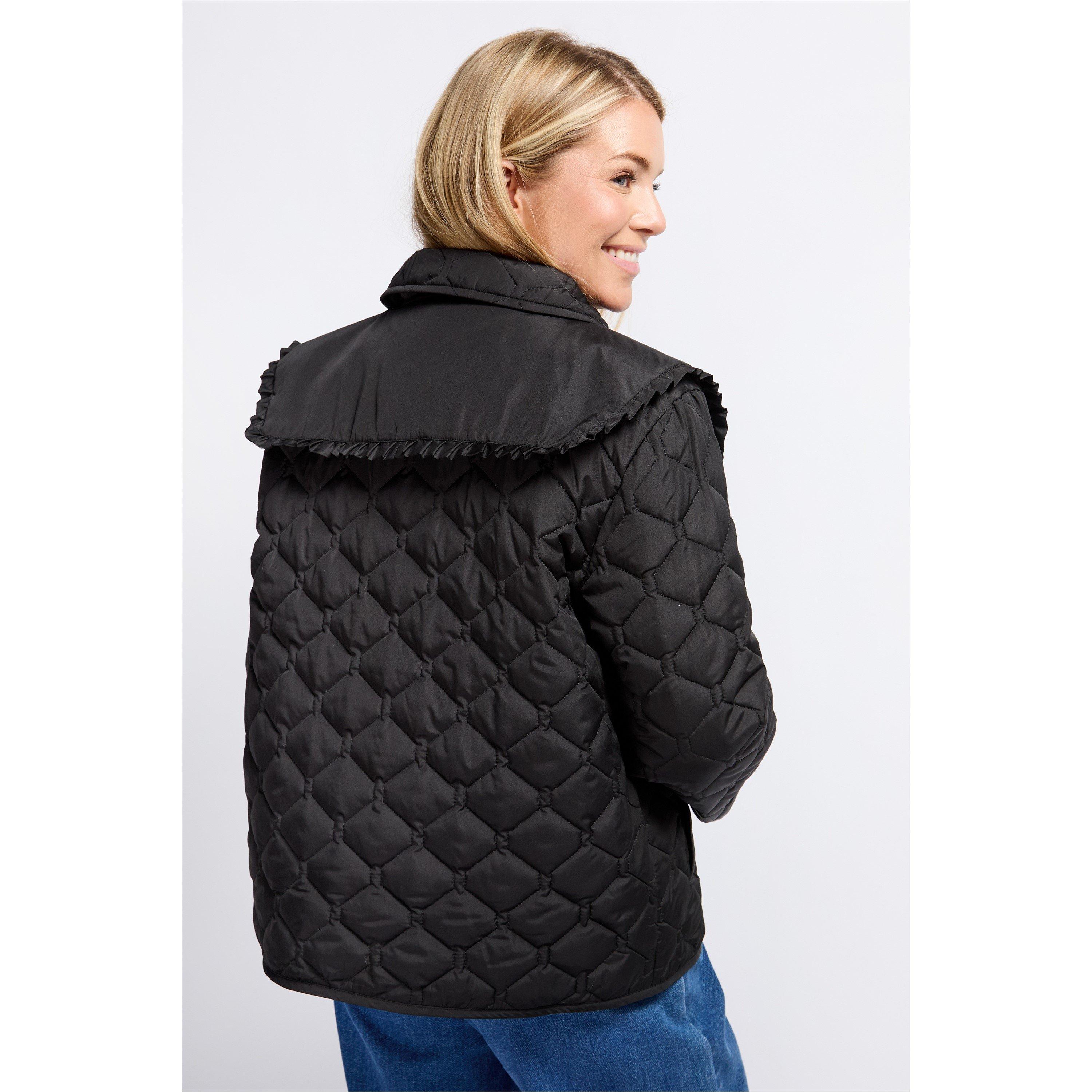 Black - Little Mistress - Diamond Quilted Lightweight Quilted Jacket - 3