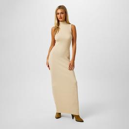 Jack Wills JW High Neck Ribbed Maxi Dress