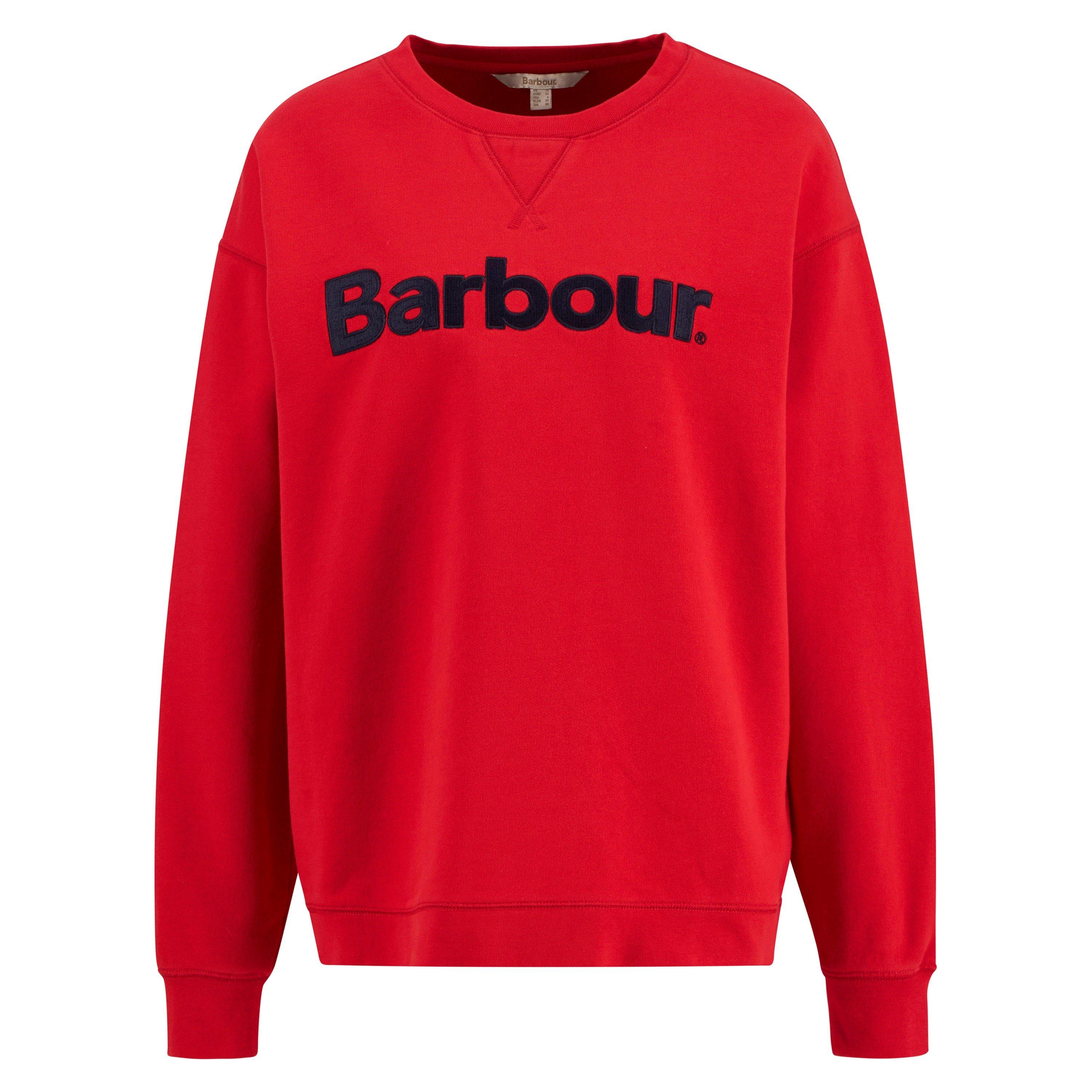 Poppy Red - Barbour - Womens Hartland Logo Sweatshirt - 1
