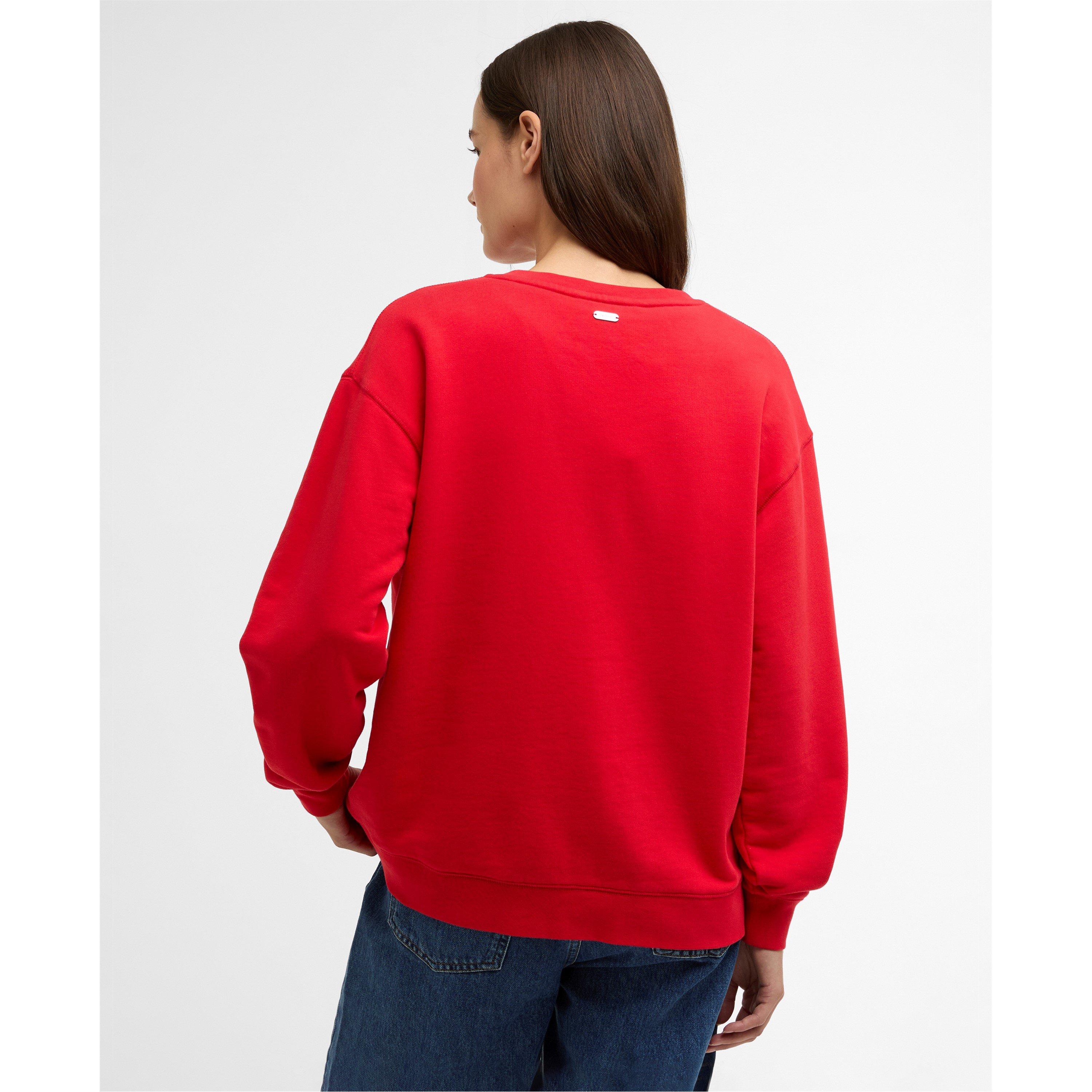Poppy Red - Barbour - Womens Hartland Logo Sweatshirt - 3