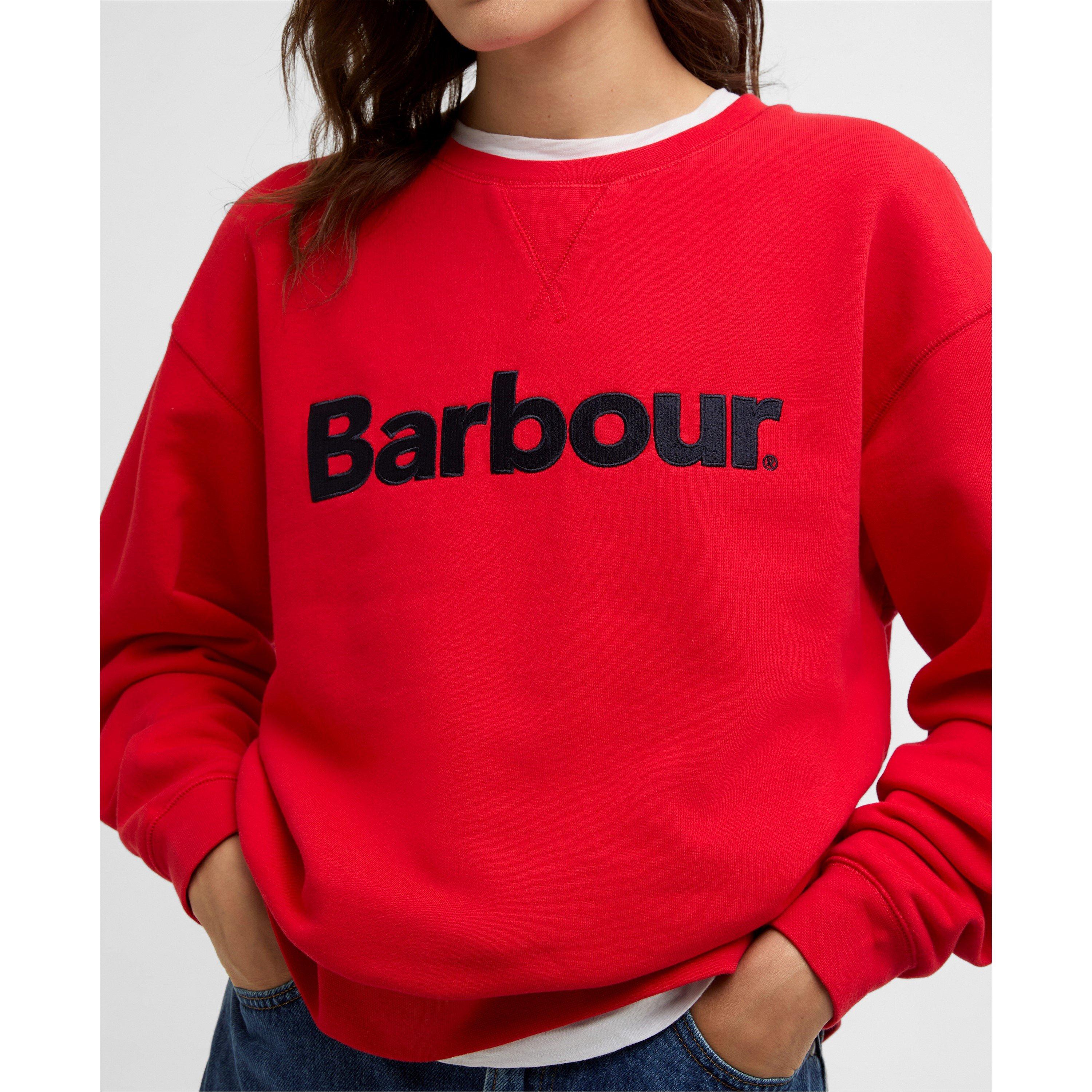 Poppy Red - Barbour - Womens Hartland Logo Sweatshirt - 4