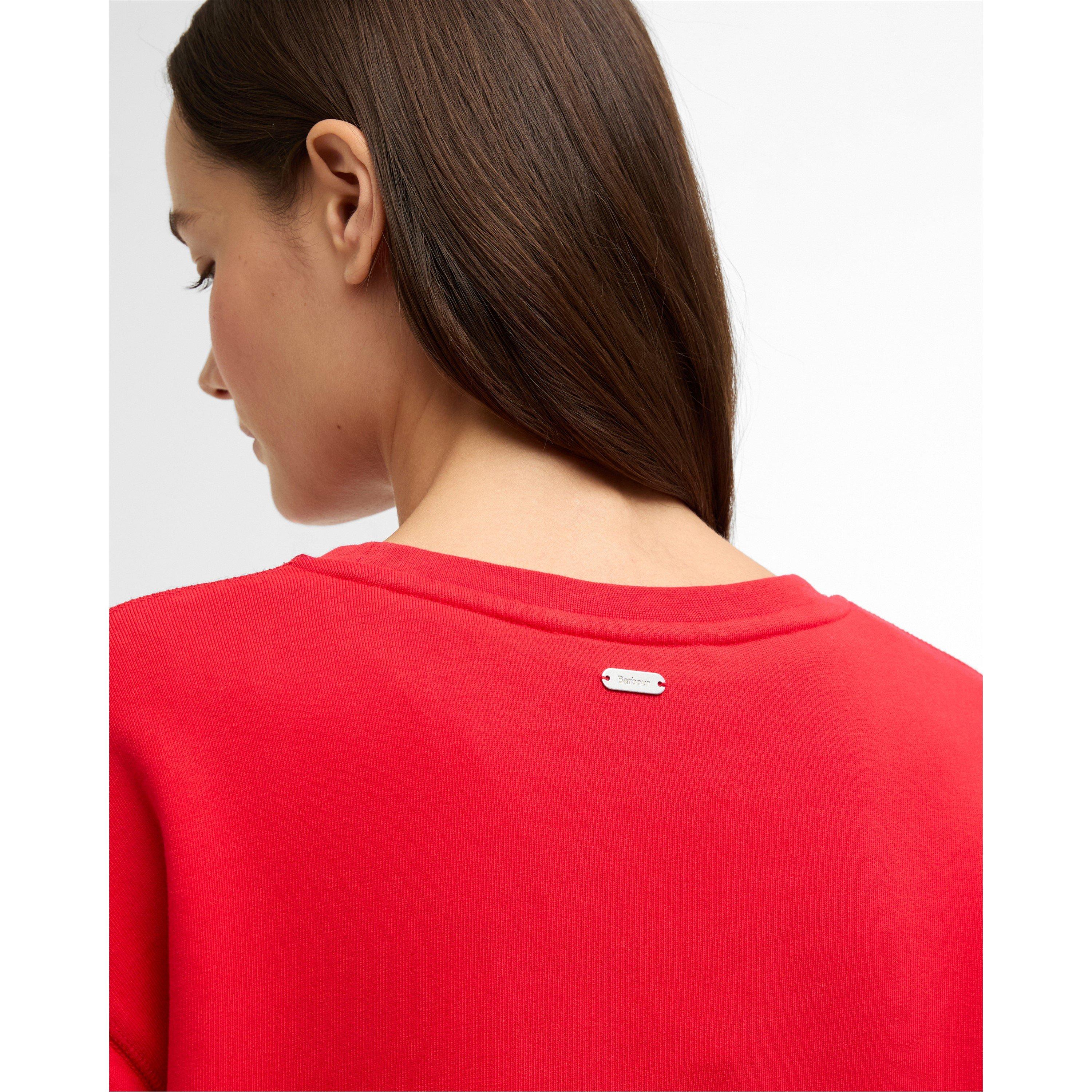 Poppy Red - Barbour - Womens Hartland Logo Sweatshirt - 5