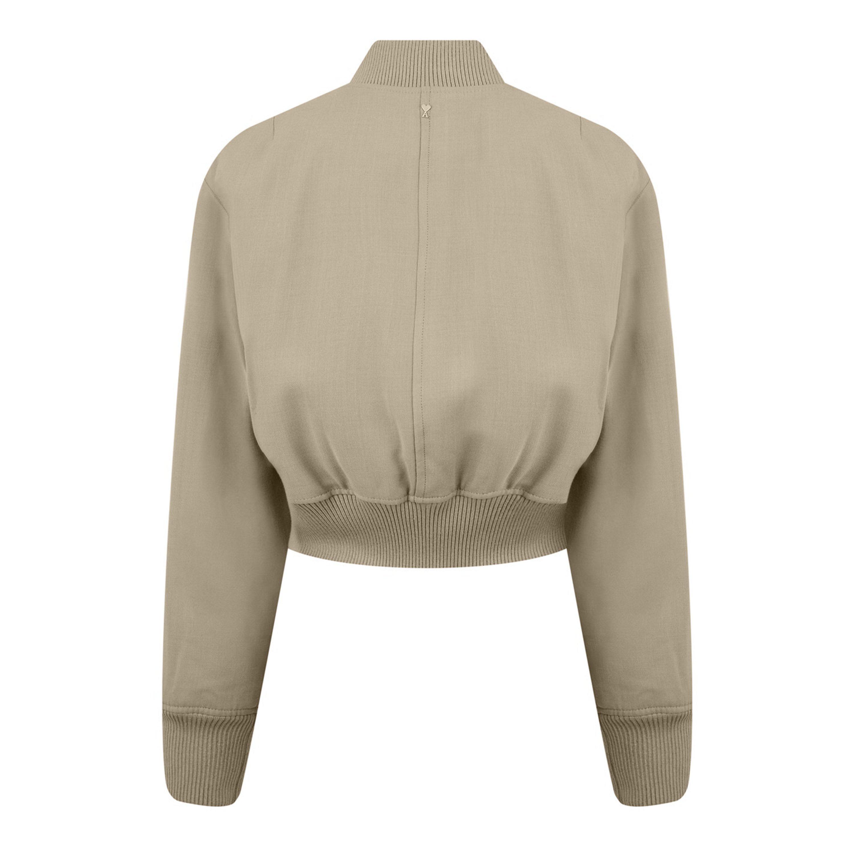 LIGHT TAUPE - Ami Paris - Women's Viscose Cropped Long Sleeve Bomber Jacket - 6