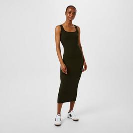 Jack Wills JW Square Neck Ribbed Maxi Dress