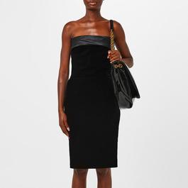 Saint Laurent Velvet Strapless Pencil Dress