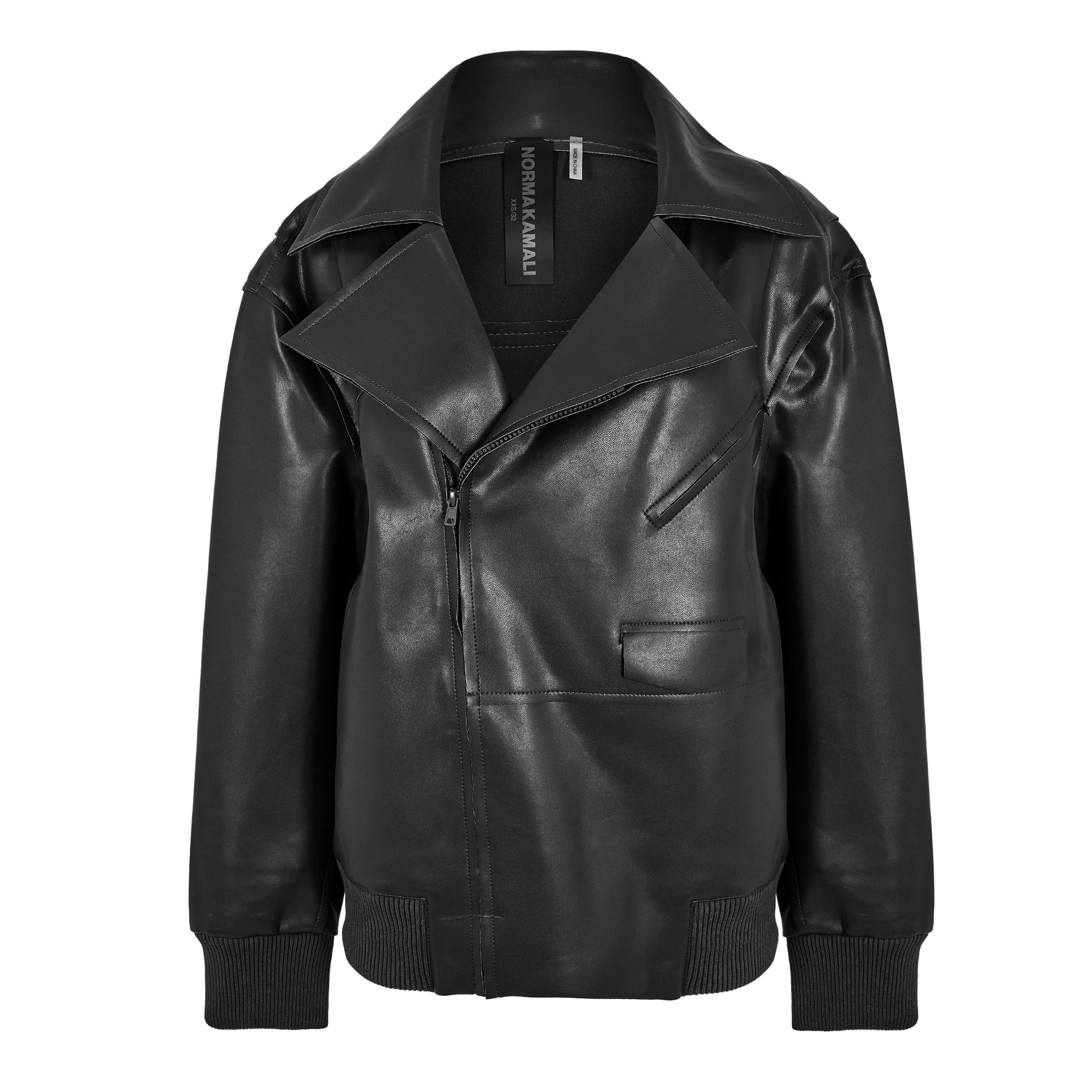 Norma Kamali Women's Moto Bomber Jacket - Black - 14 (L)