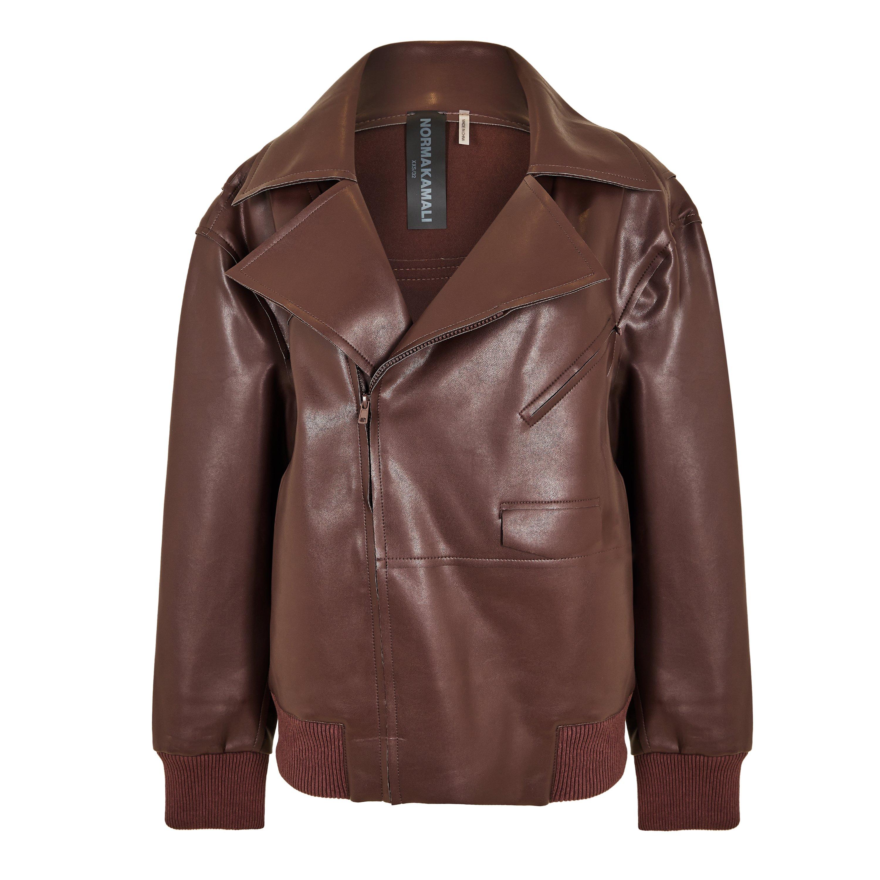 Norma Kamali Women's Moto Bomber Jacket - Chocolate - 8 (XS)