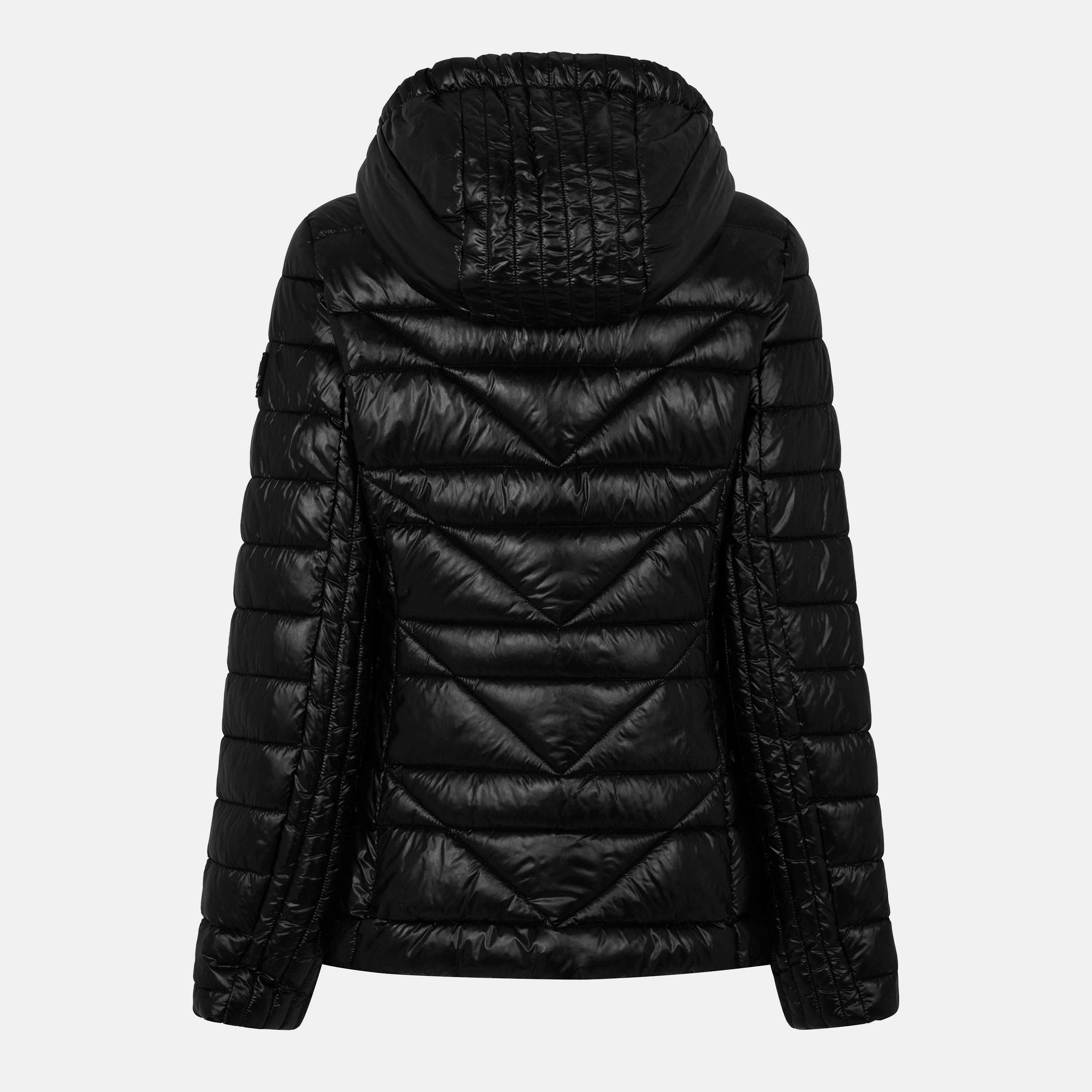 Black - Karl Lagerfeld - Women's Logo Tape Puff Short Puffer Jacket - 2