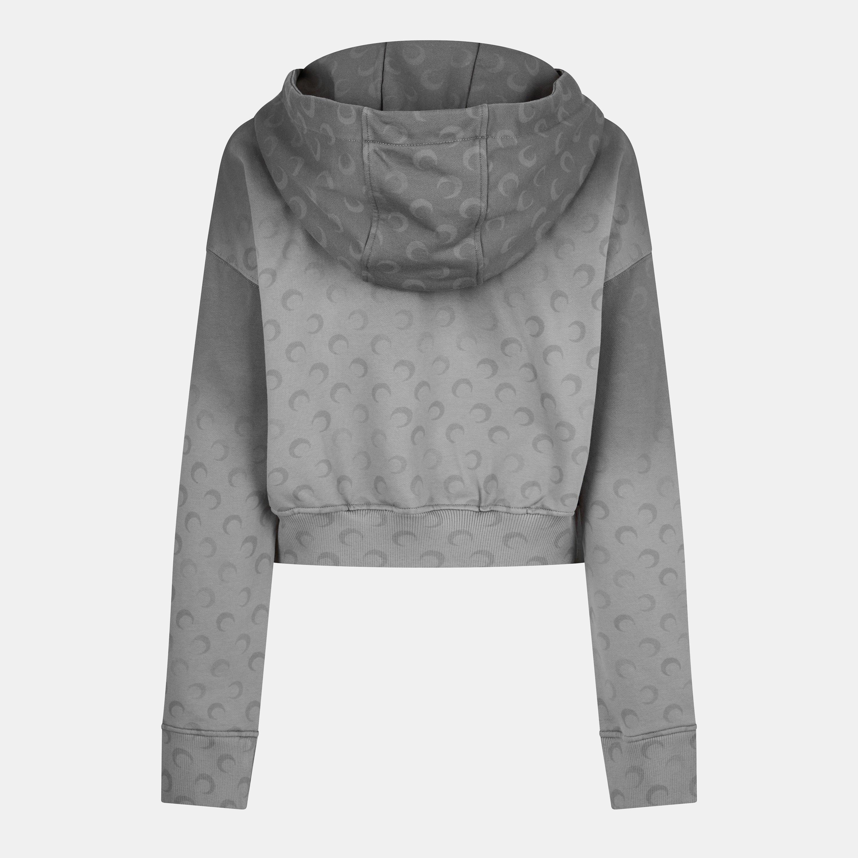 GR90 Dark Grey - Marine Serre - Women's Cropped Hoodie - 2