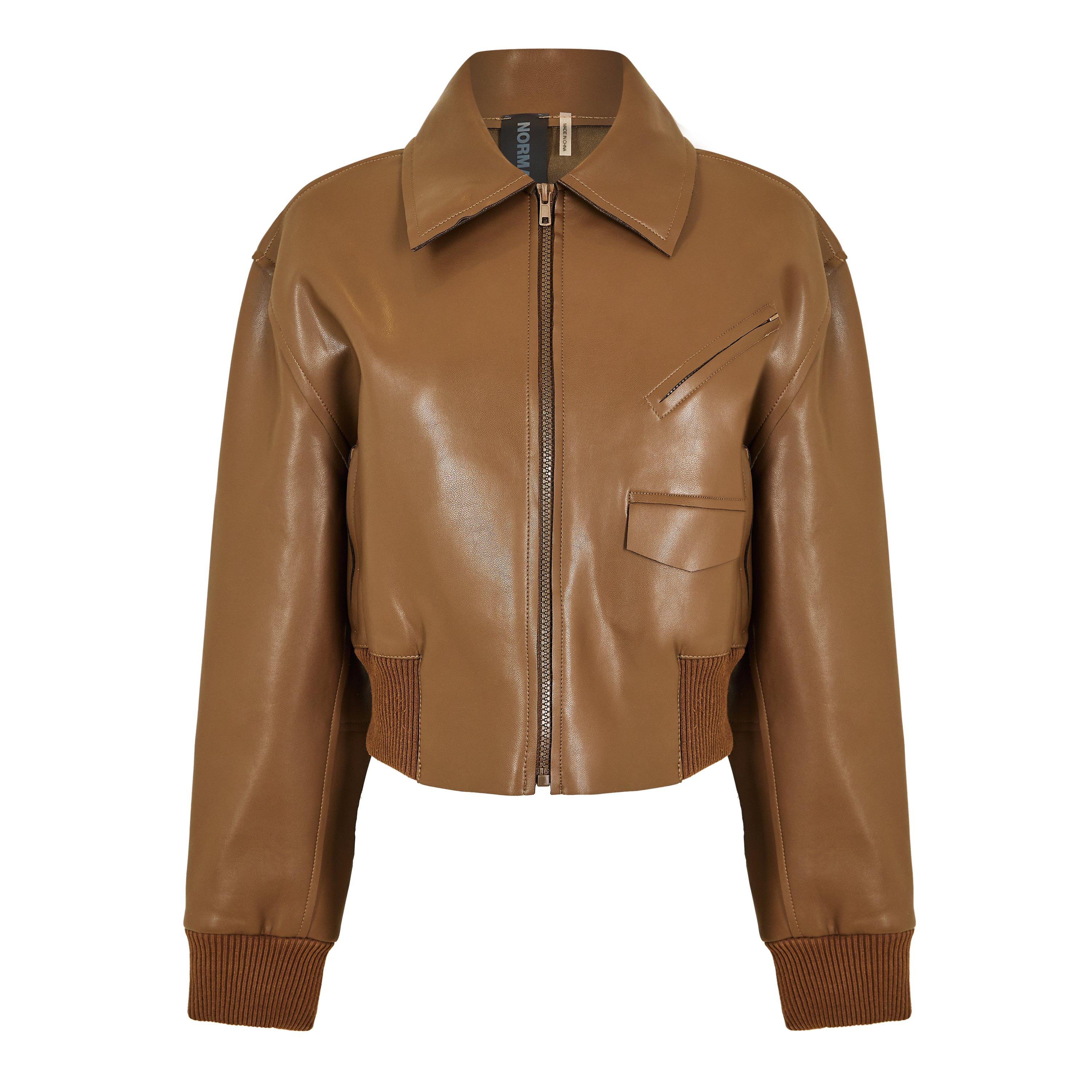Norma Kamali Women's Cropped Bomber Jacket - Bark - 10 (S)