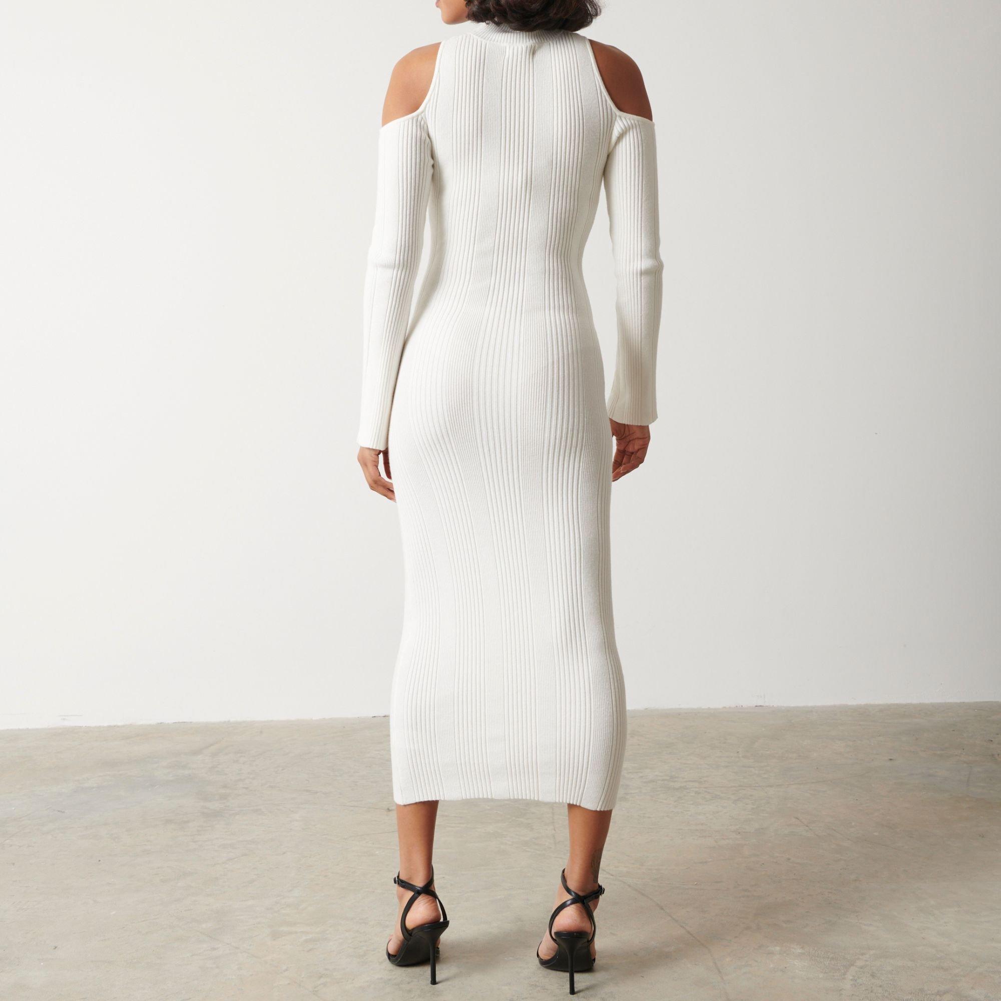 Cream - Pretty Lavish - Women's Knitted Jumper Dress - 3