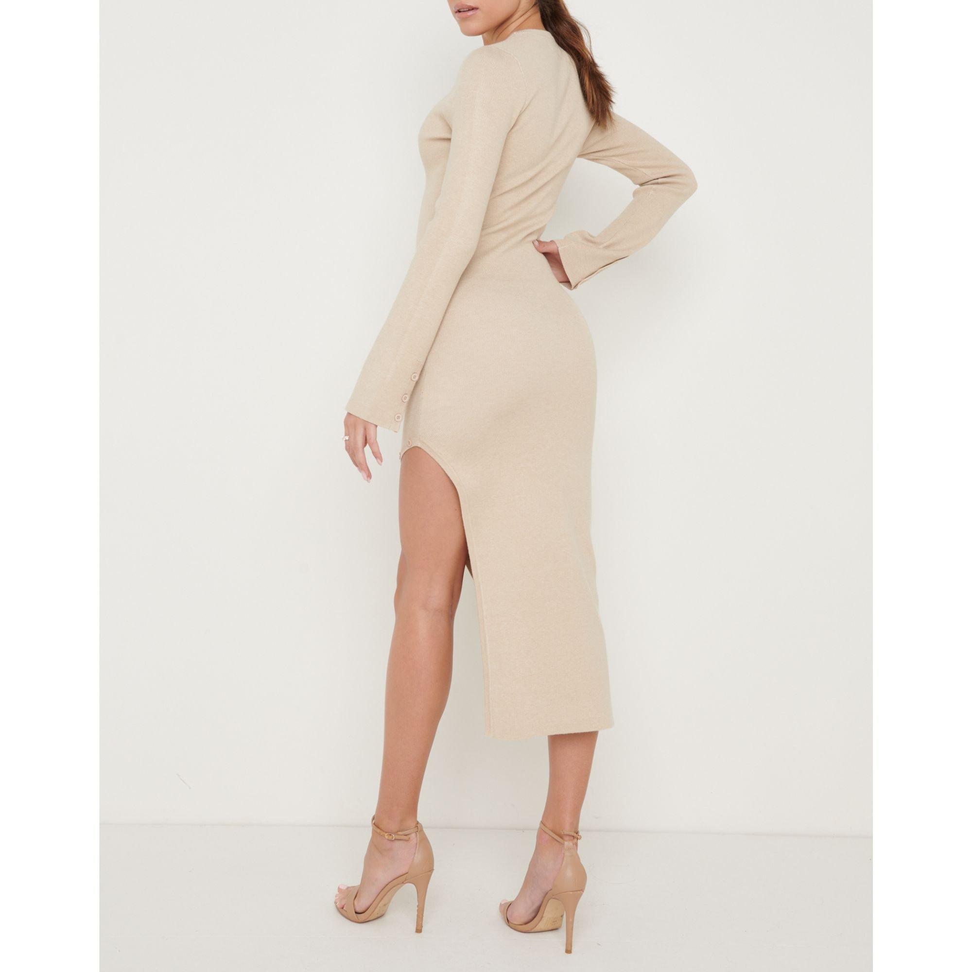 Beige - Pretty Lavish - Knitted Jumper Dress - 3