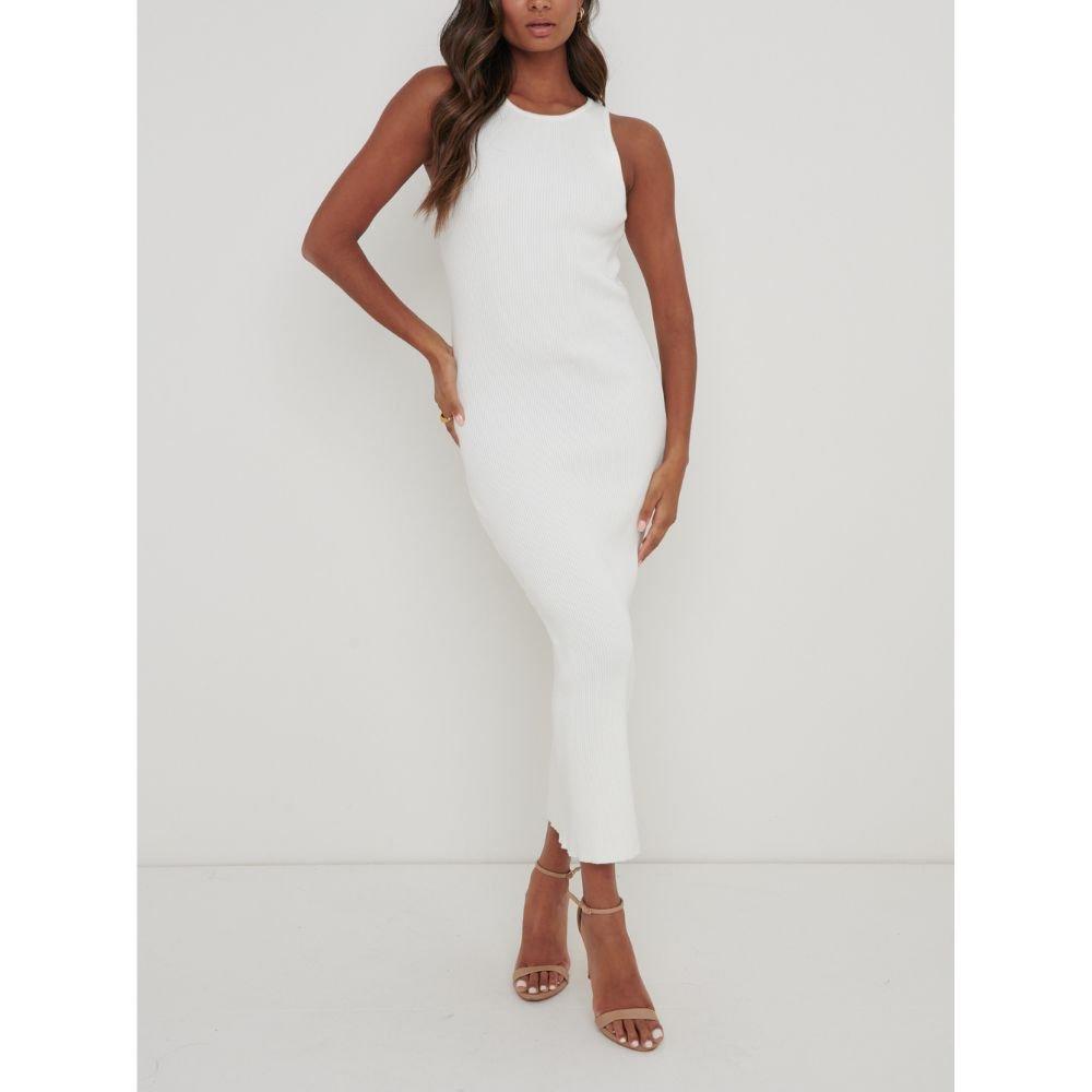Cream - Pretty Lavish - Women's Knitted Jumper Dress - 1