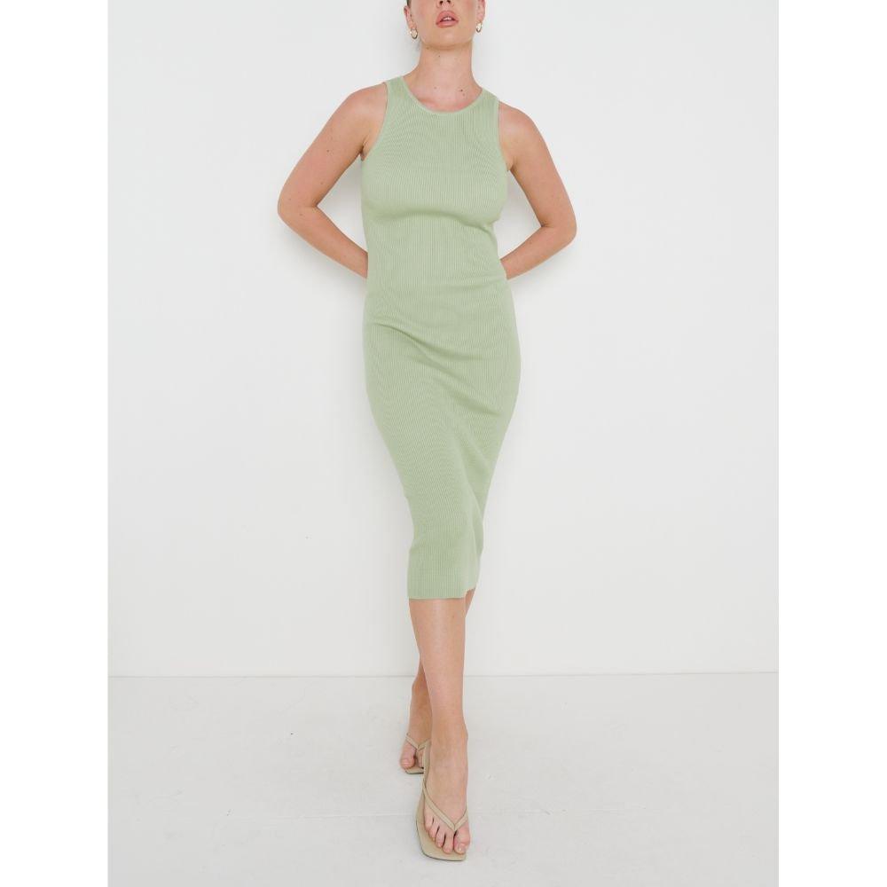 Olive - Pretty Lavish - Women's Knitted Jumper Dress - 1