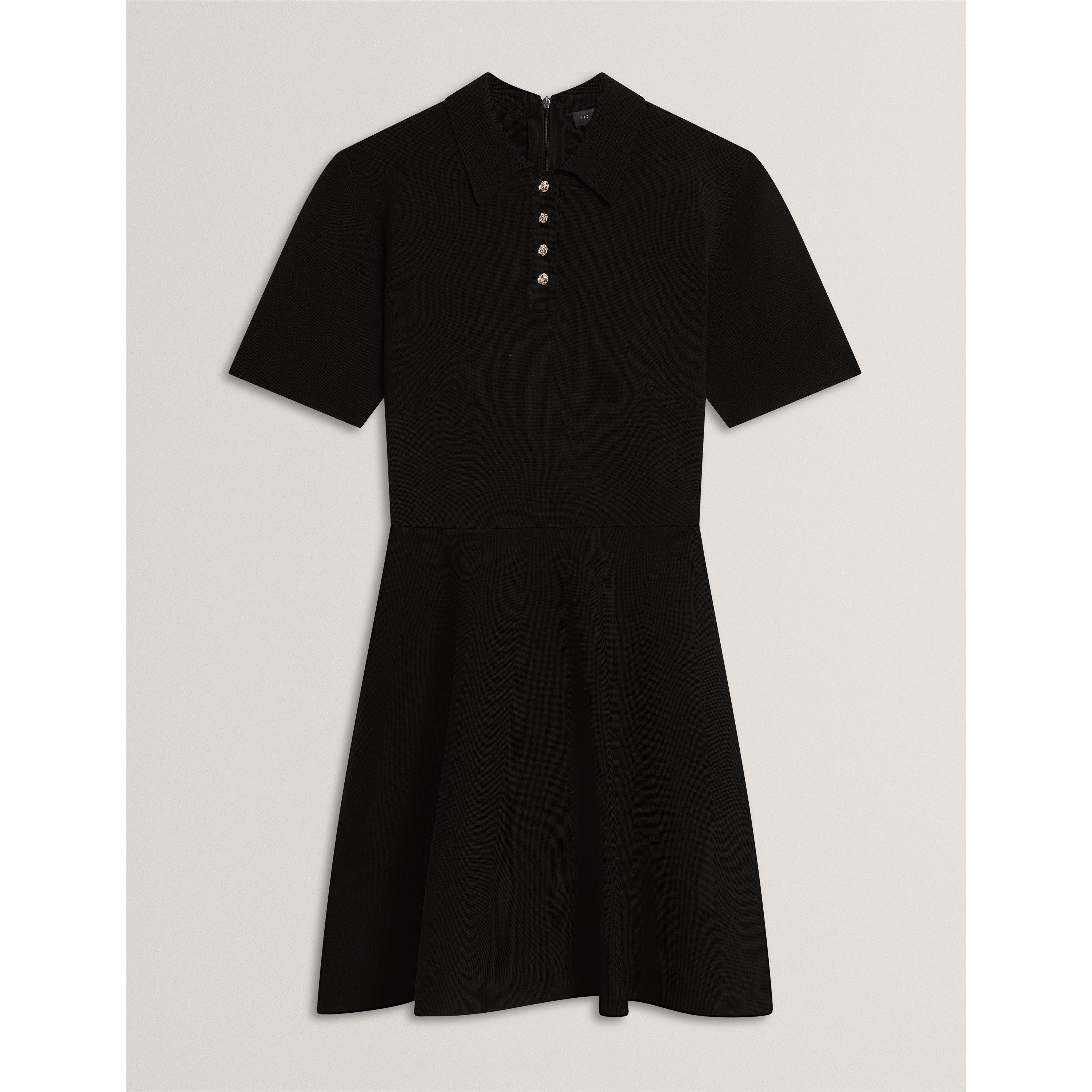 Black - Ted Baker - Women's Skater Knitted Jumper Dress - 1