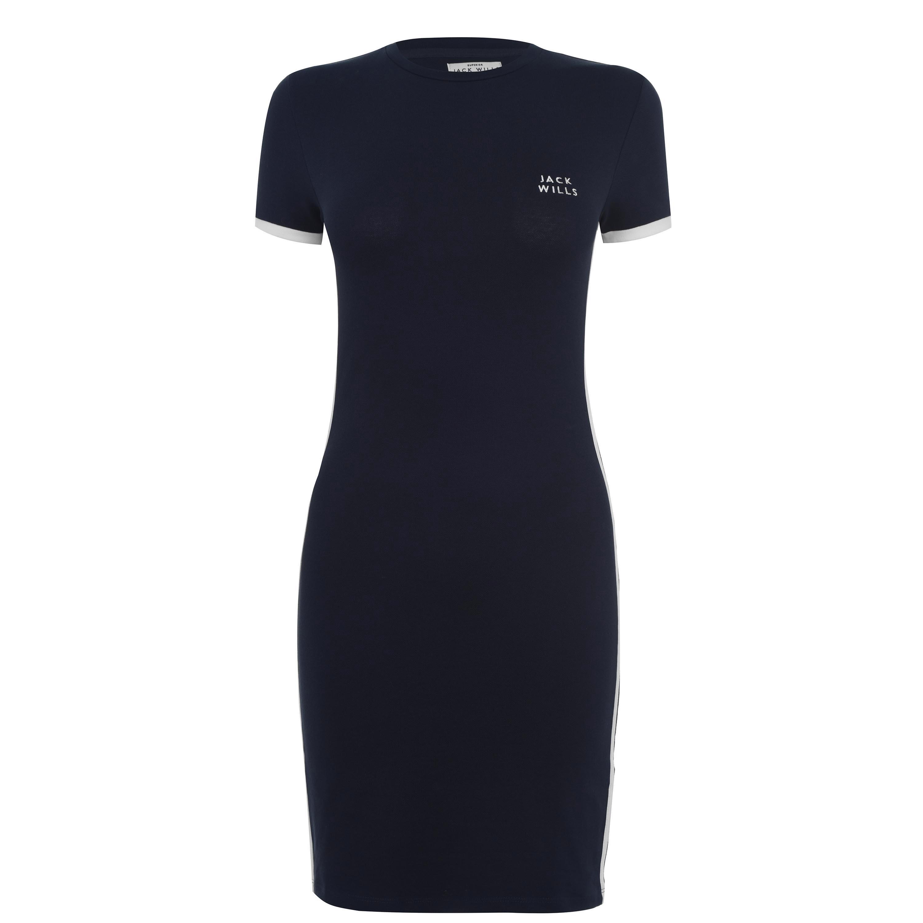 Navy - Jack Wills - Goodrington Side Stripe Ringer Mini Dress - 3