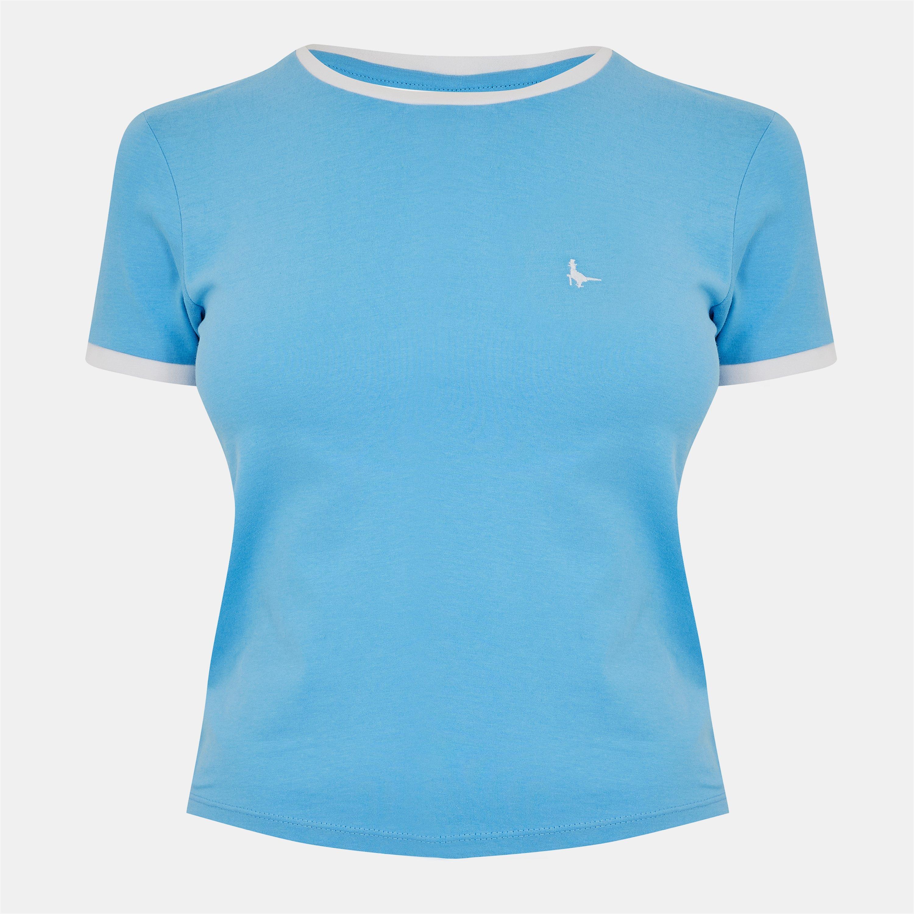 Jack Wills Women's Trinkey Ringer T-Shirt - Sky Blue - 6 (2XS)
