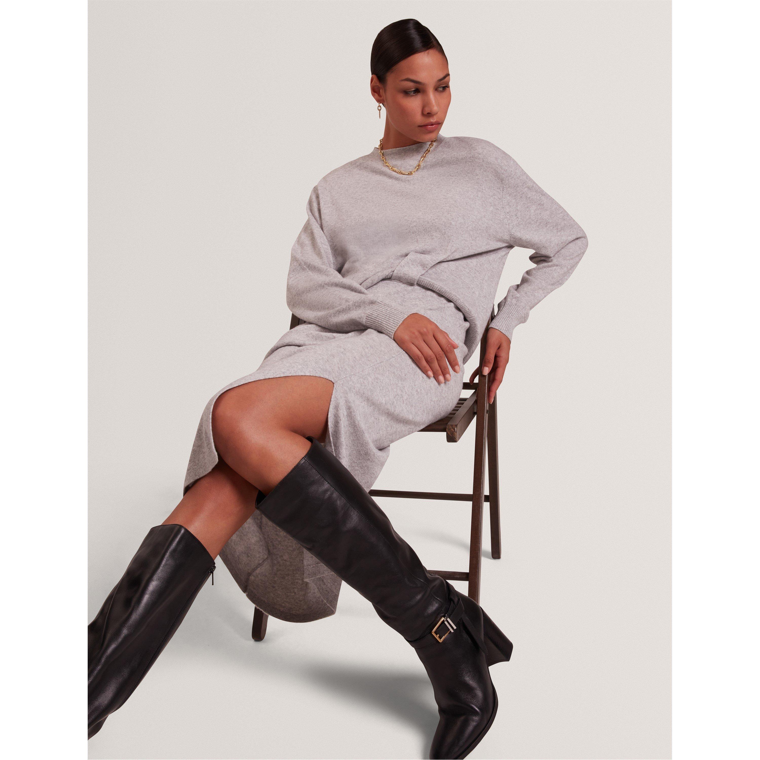 Grey-Marl - Ted Baker - Ted Knit Midi Dress Ld61 - 5