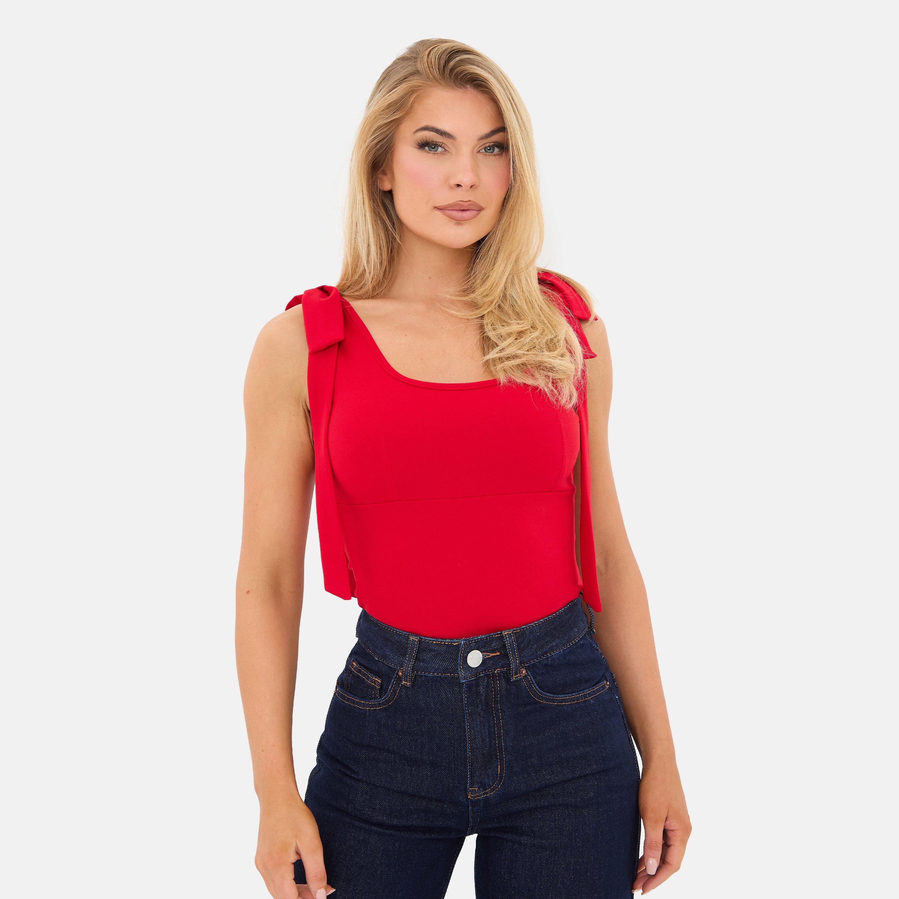 Red - I Saw It First - Bow Top - 1