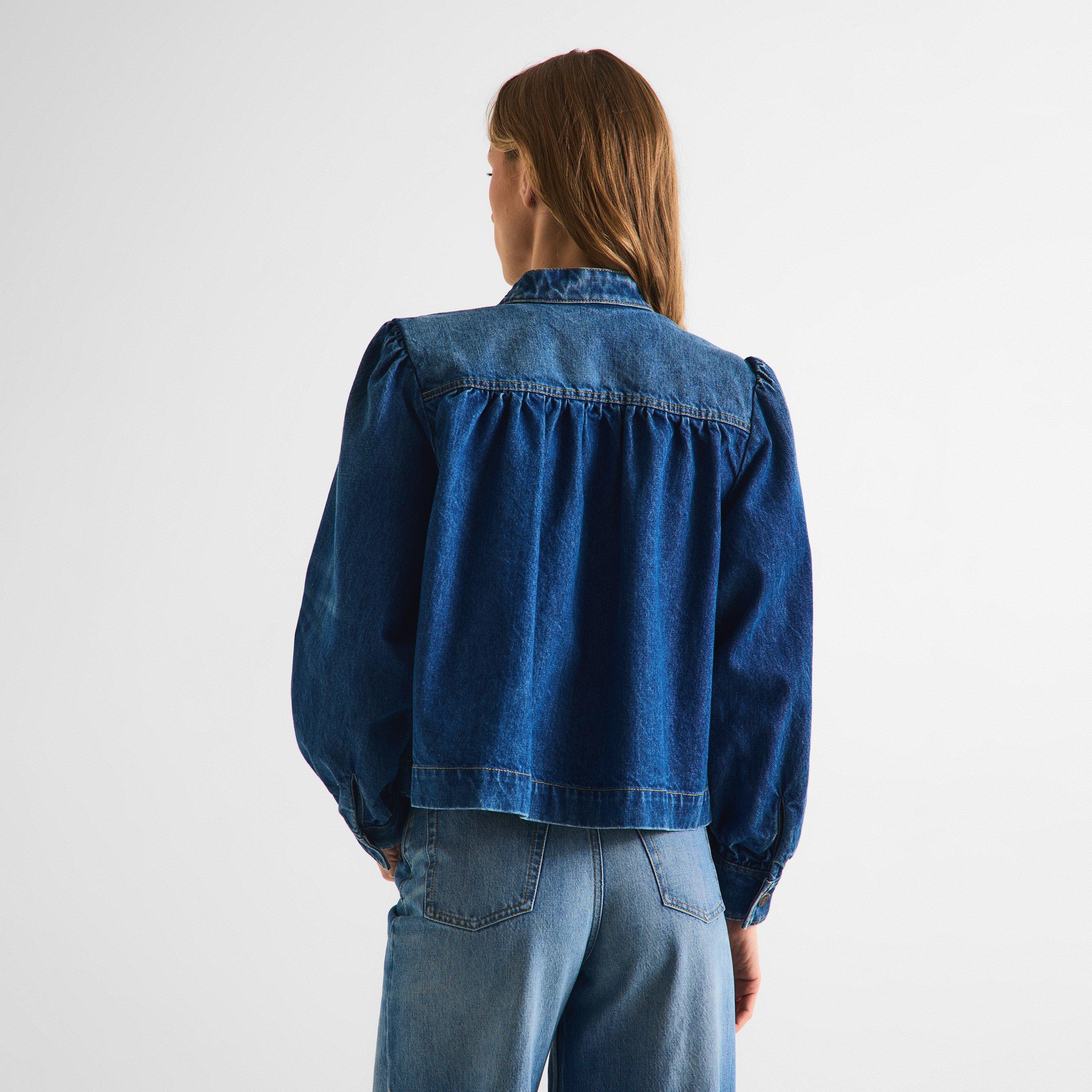 Chloe Womens Gathered Denim Jacket | Cruise Fashion