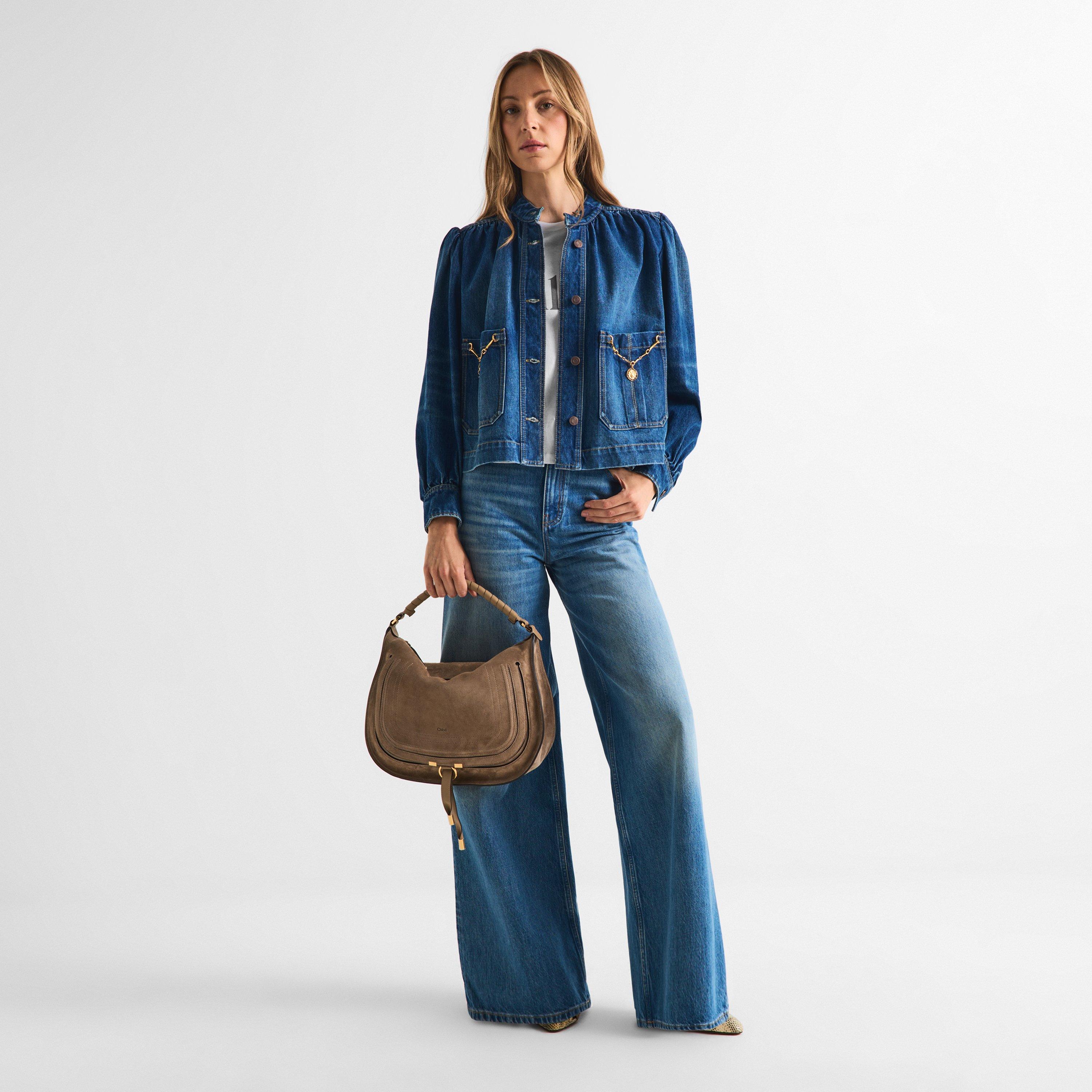 Faded Indigo - Chloe - Womens Gathered Denim Jacket - 6