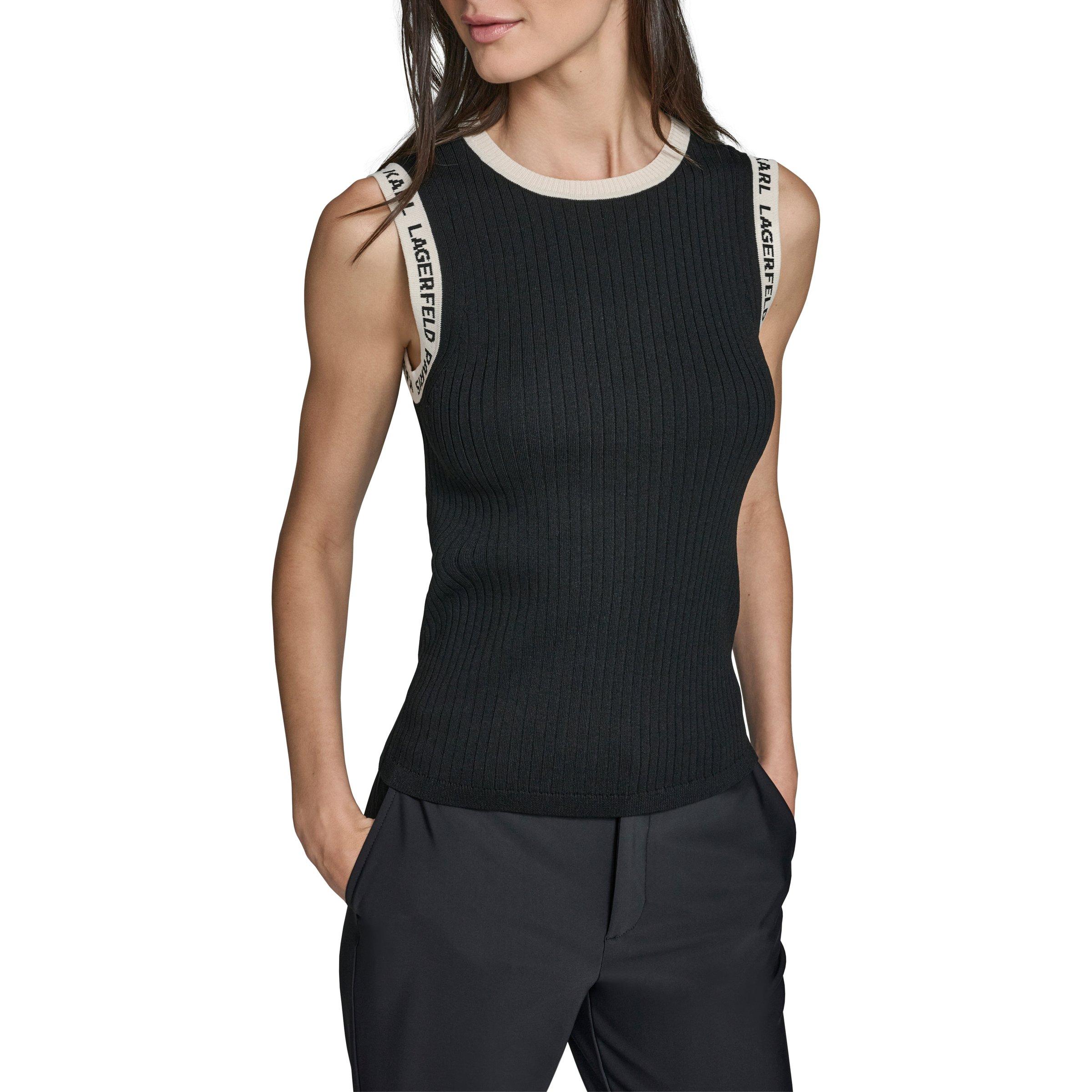 Karl Lagerfeld Women's Sportswear Knitted Top - Black - 8 (XS)