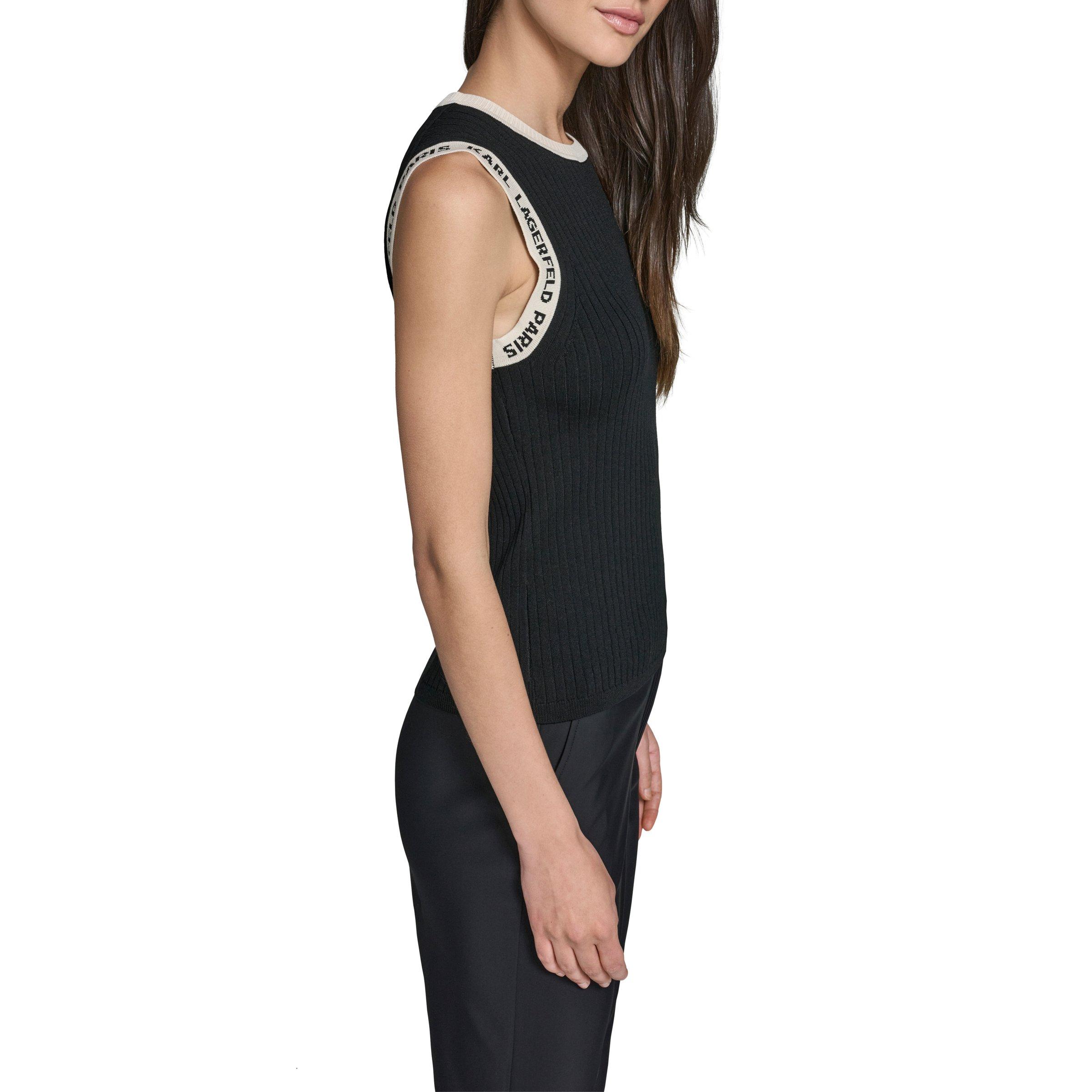 Black - Karl Lagerfeld - Women's Sportswear Knitted Top - 2