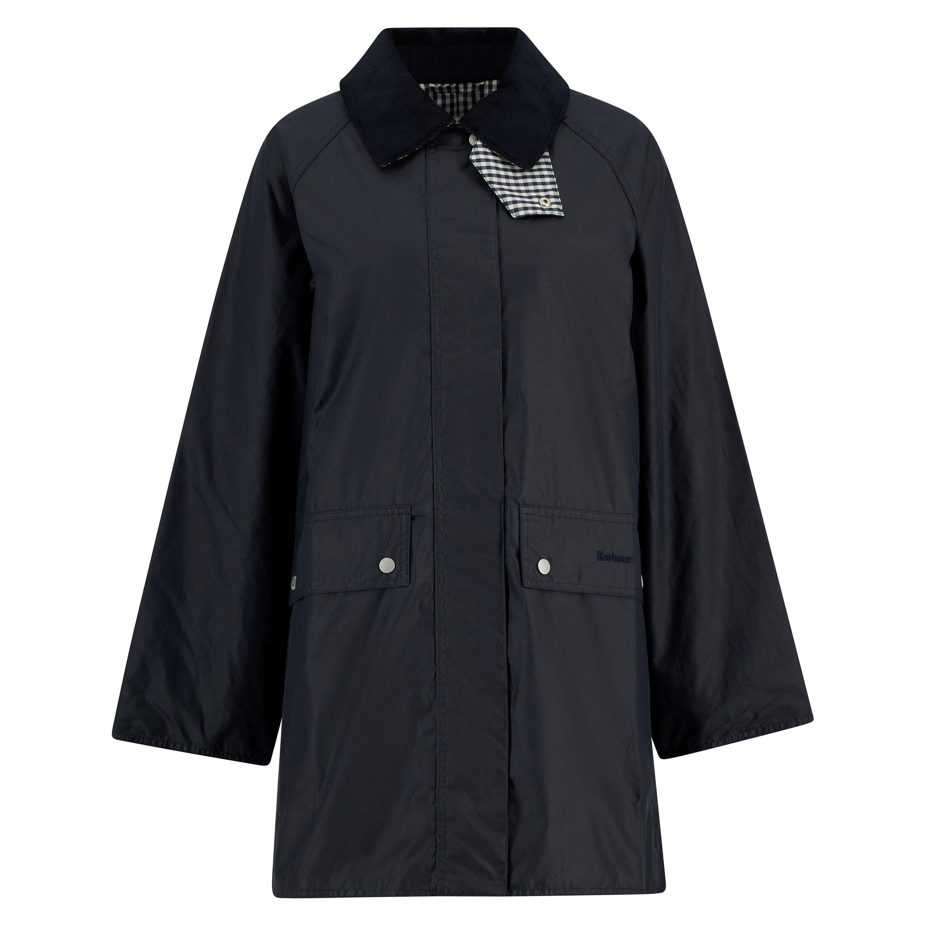 Barbour Women's Wren Waxed Jacket - Navy/Gingham - 12 (M)