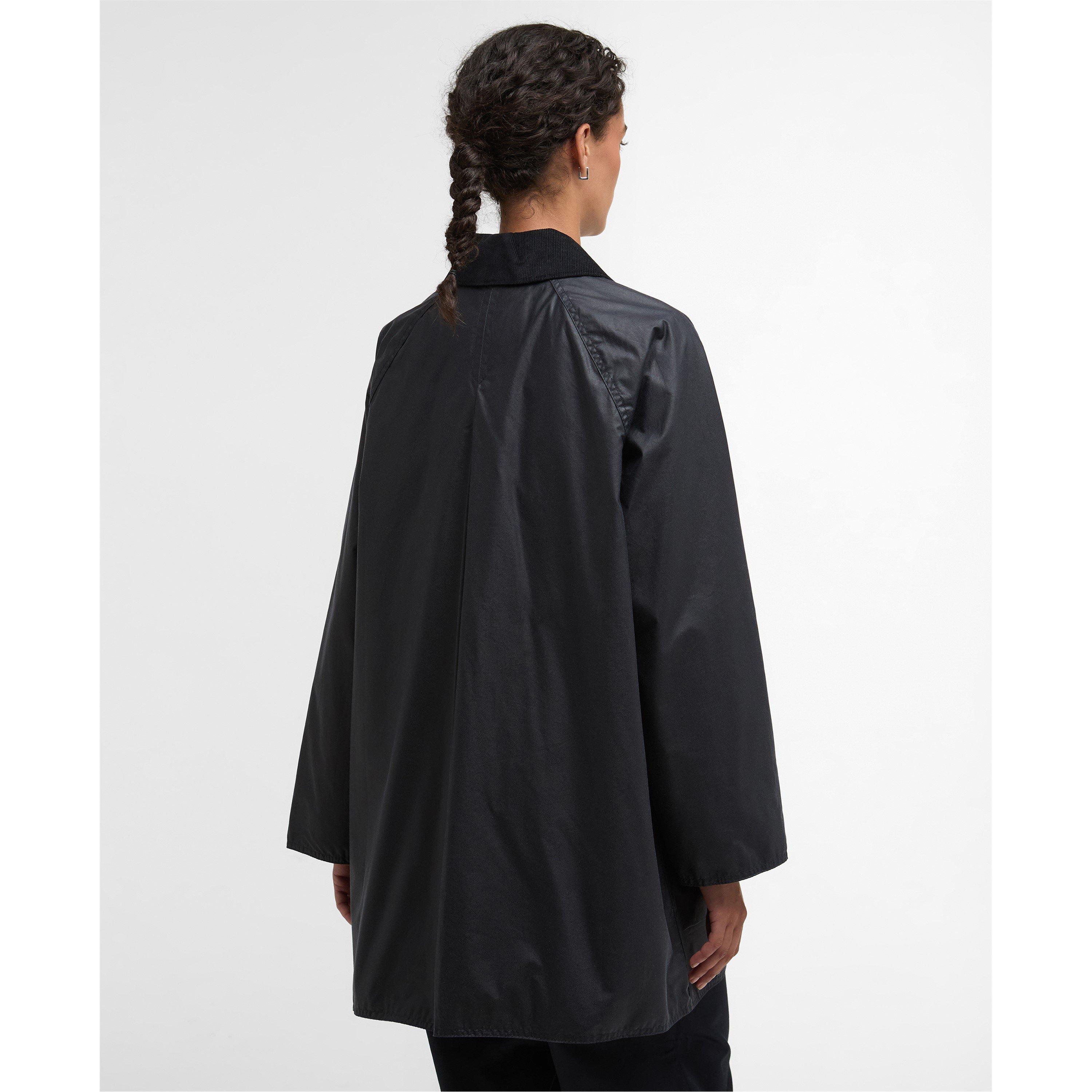 Navy/Gingham - Barbour - Womens Wren Waxed Jacket - 3