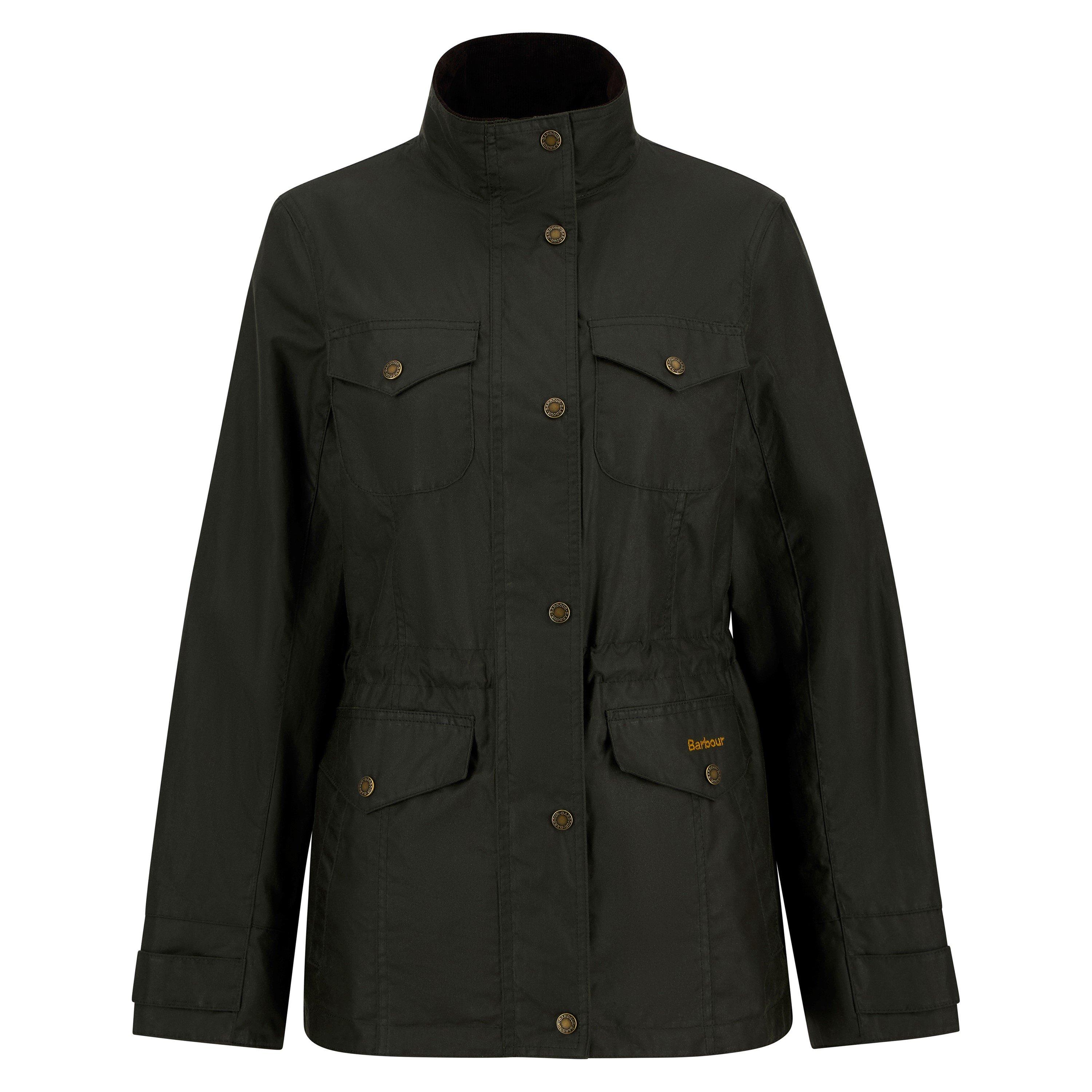 Olive/Ancient - Barbour - Womens Summer Sapper Waxed Jacket - 1