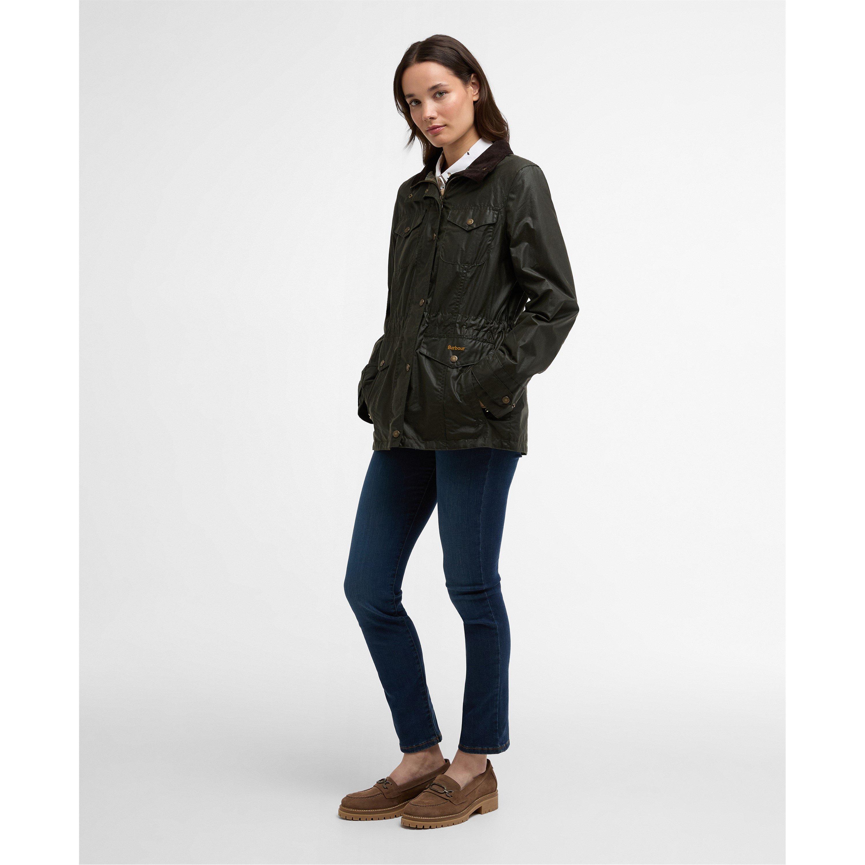 Olive/Ancient - Barbour - Womens Summer Sapper Waxed Jacket - 7