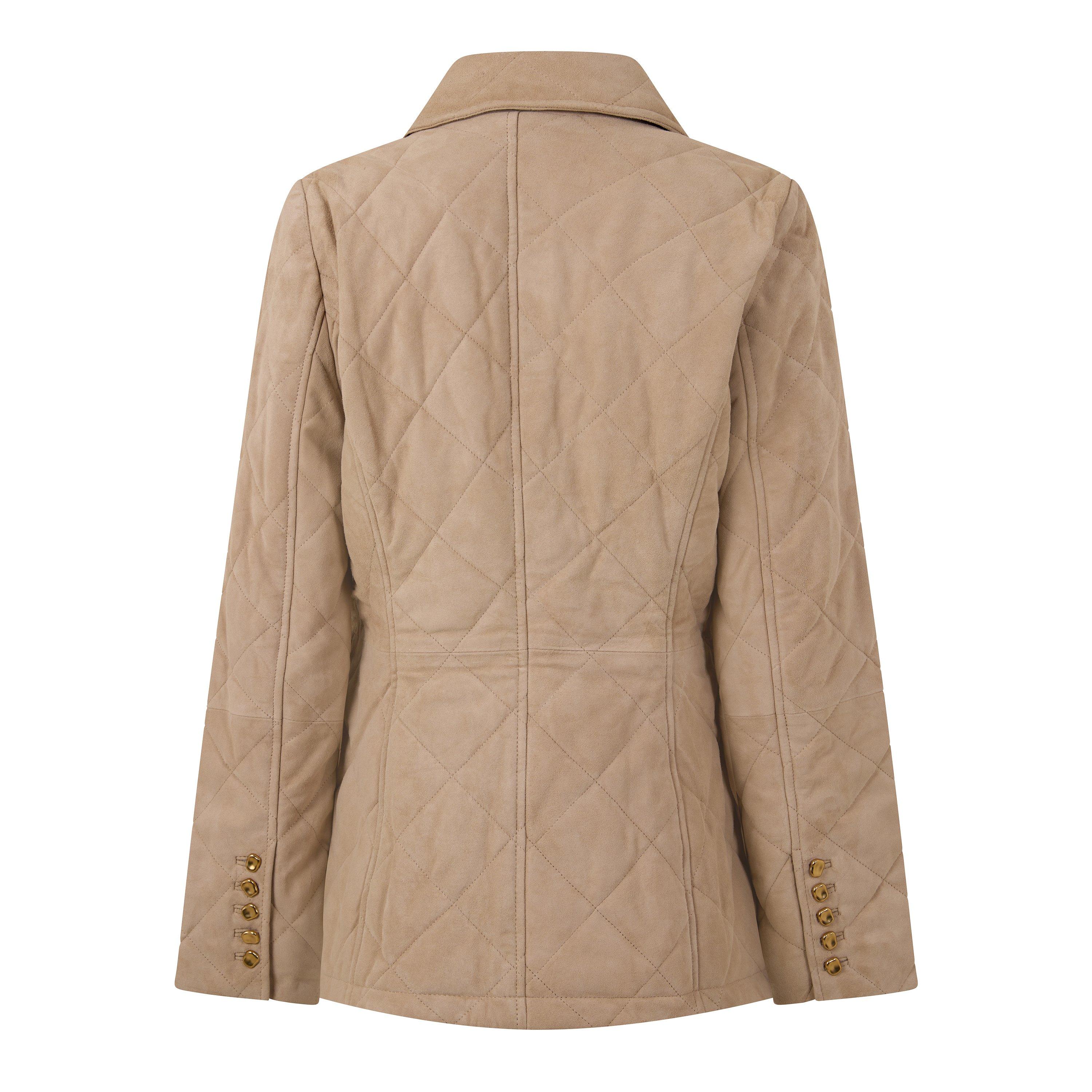 Lt Khaki Suede - Donna Karan - Women's Quilted Jacket - 2