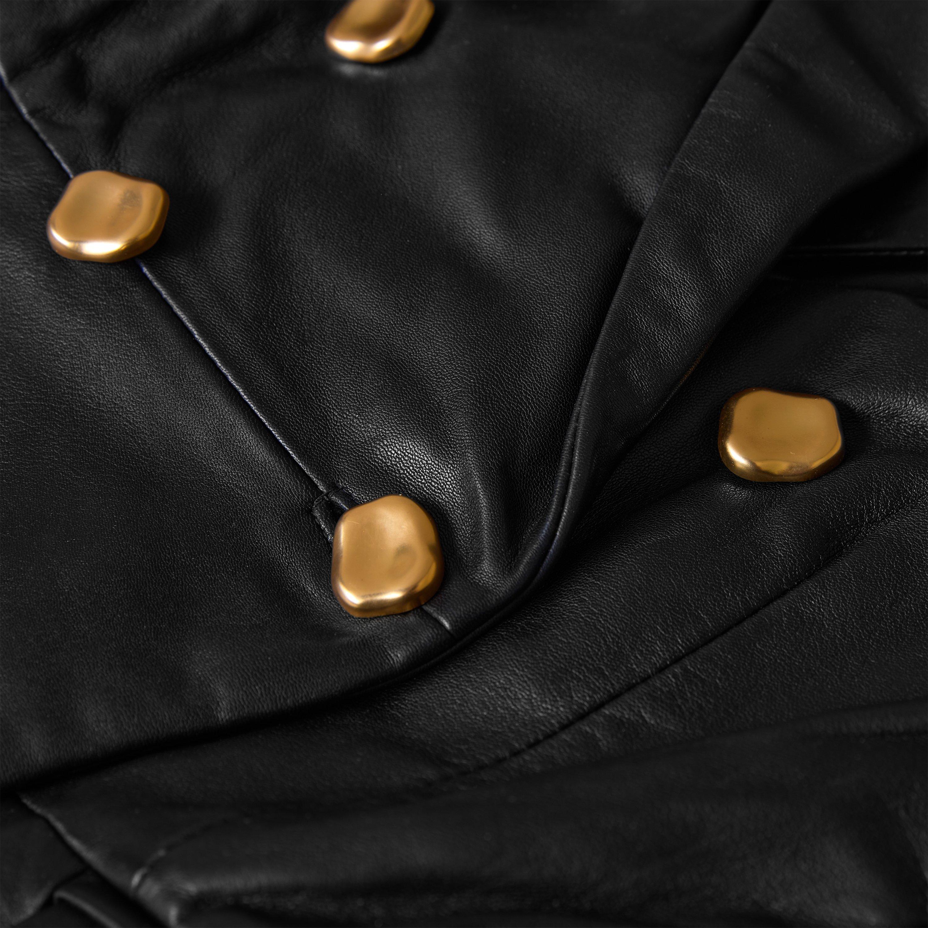 Black Leather - Donna Karan - Women's Leather Jacket - 3