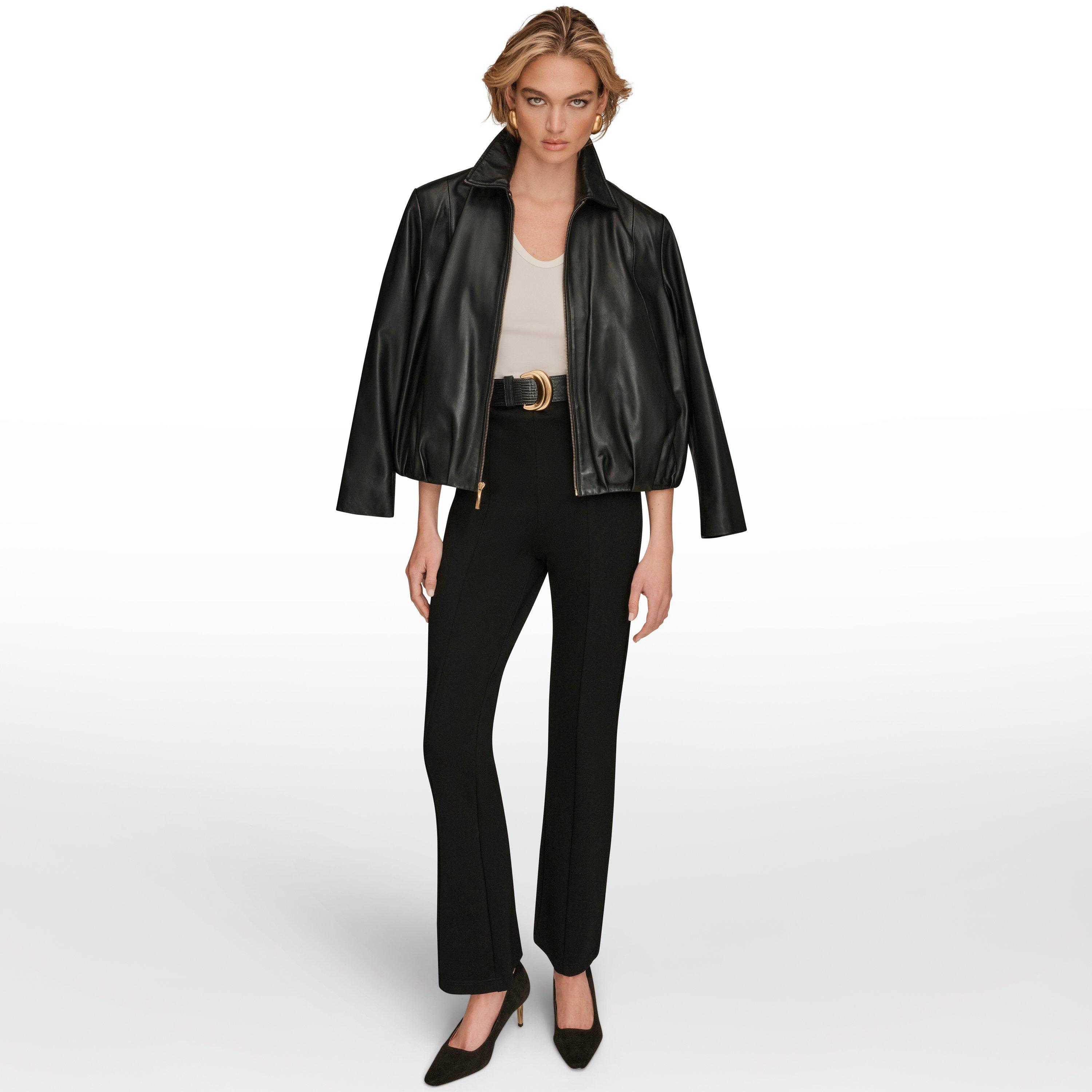 Black Leather - Donna Karan - Women's Leather Jacket - 4